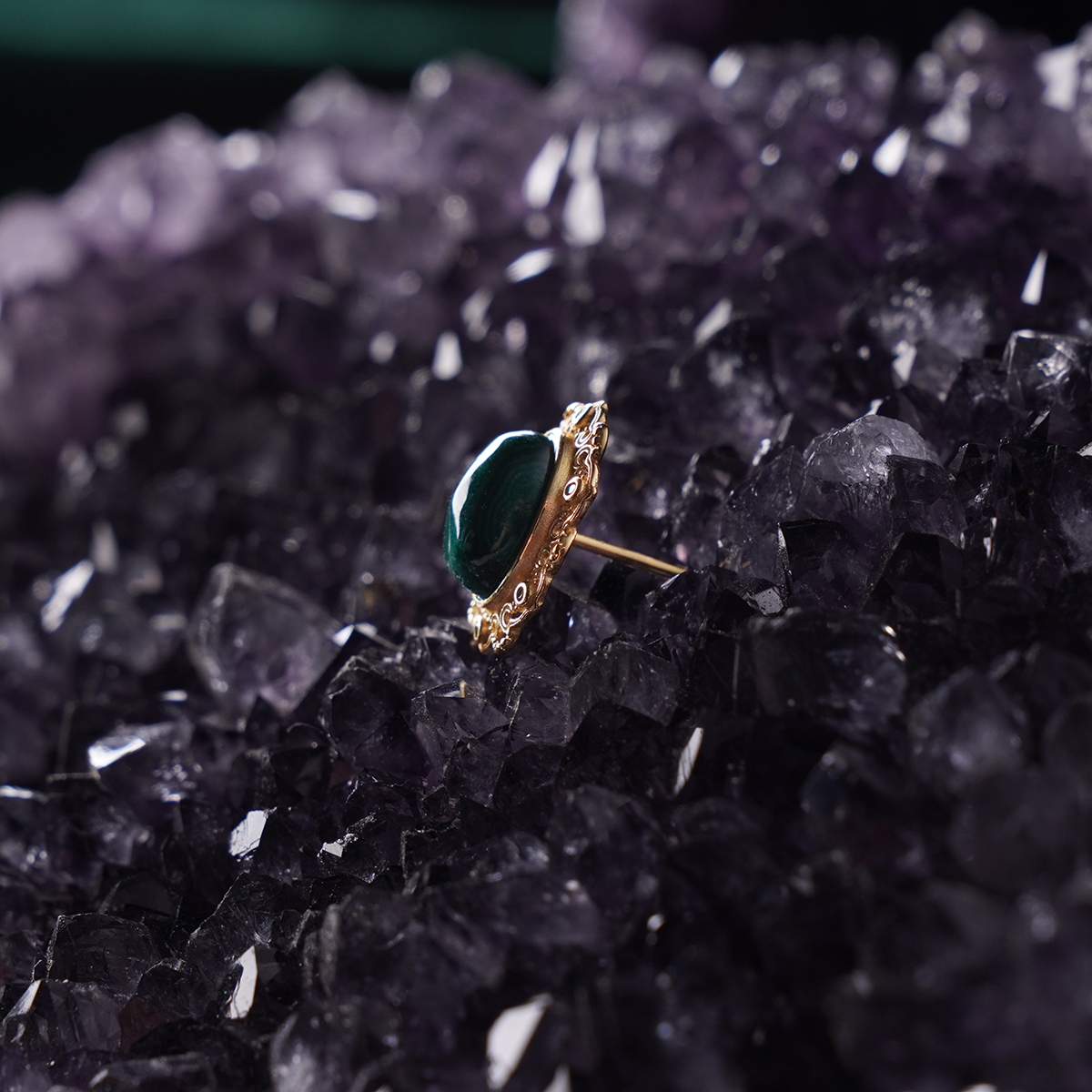 Oval Malachite Stud Earrings Crystal Healing for Positive Change, Opportunity, Protection, Love