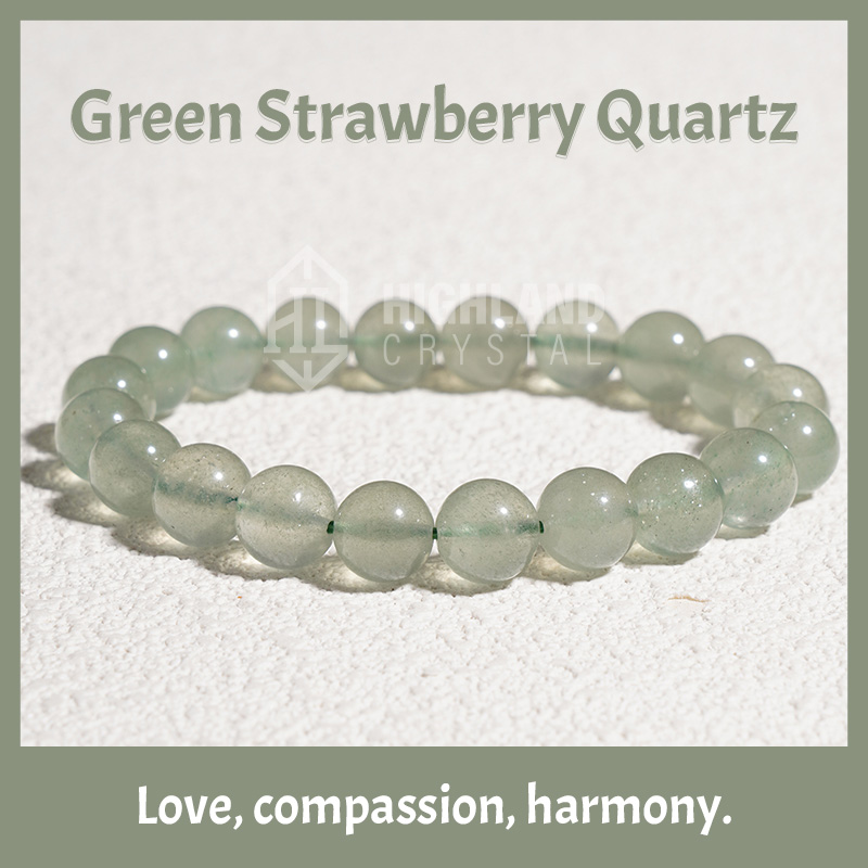 Green Strawberry Bracelet Gemstone Beaded Stretch Crystal Bracelets