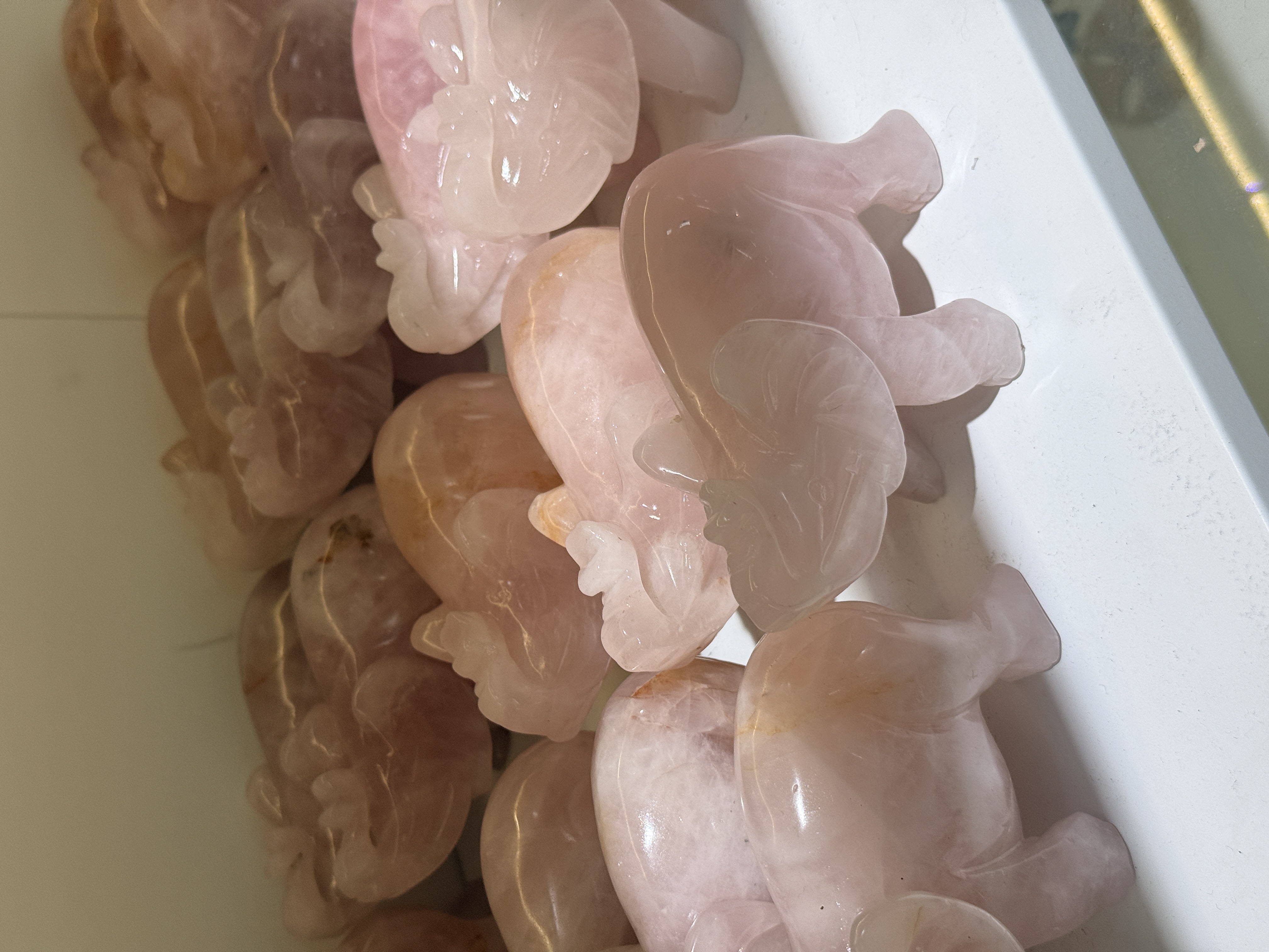 Hand-Carved Gemstone Elephant – Four Natural Stone Options (2.9inch)