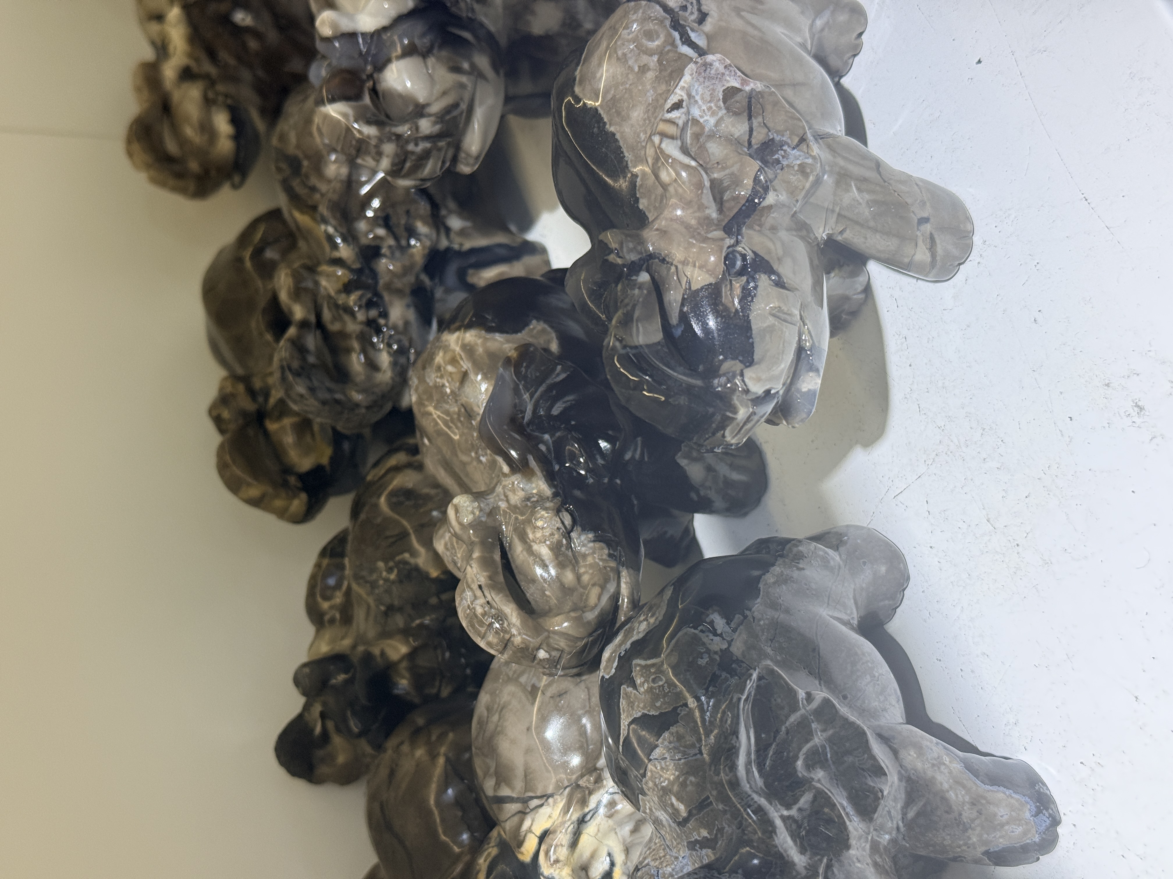 Hand-Carved Gemstone Elephant – Four Natural Stone Options (2.9inch)