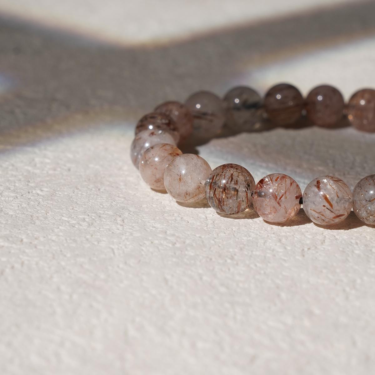 Elegant Copper Rutilated Quartz Bracelet - Inner Energy, Stability, Insight