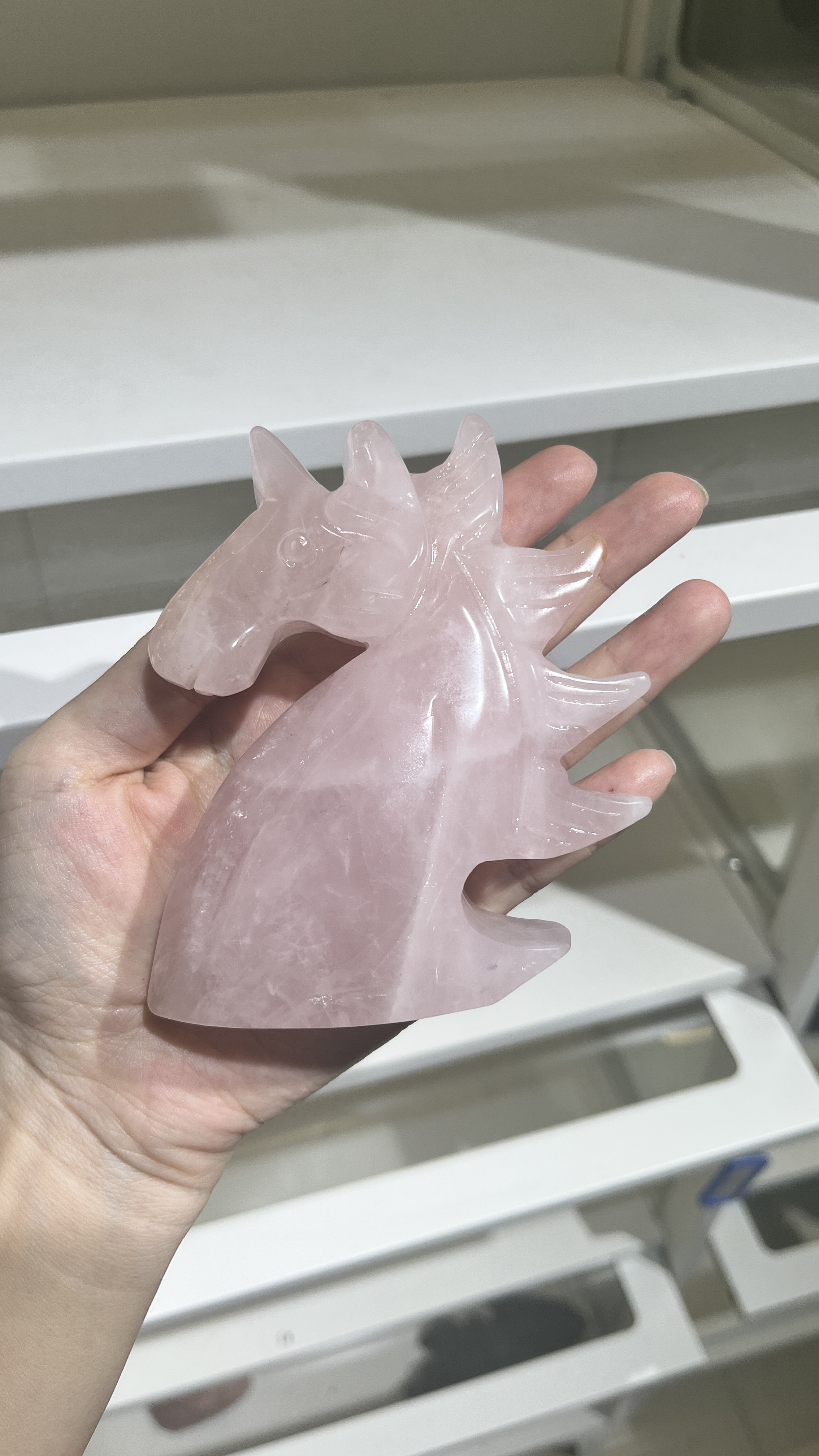 Natural Rose Quartz Pegasus – Pink Crystal Winged Horse Figurine & Fantasy Decor