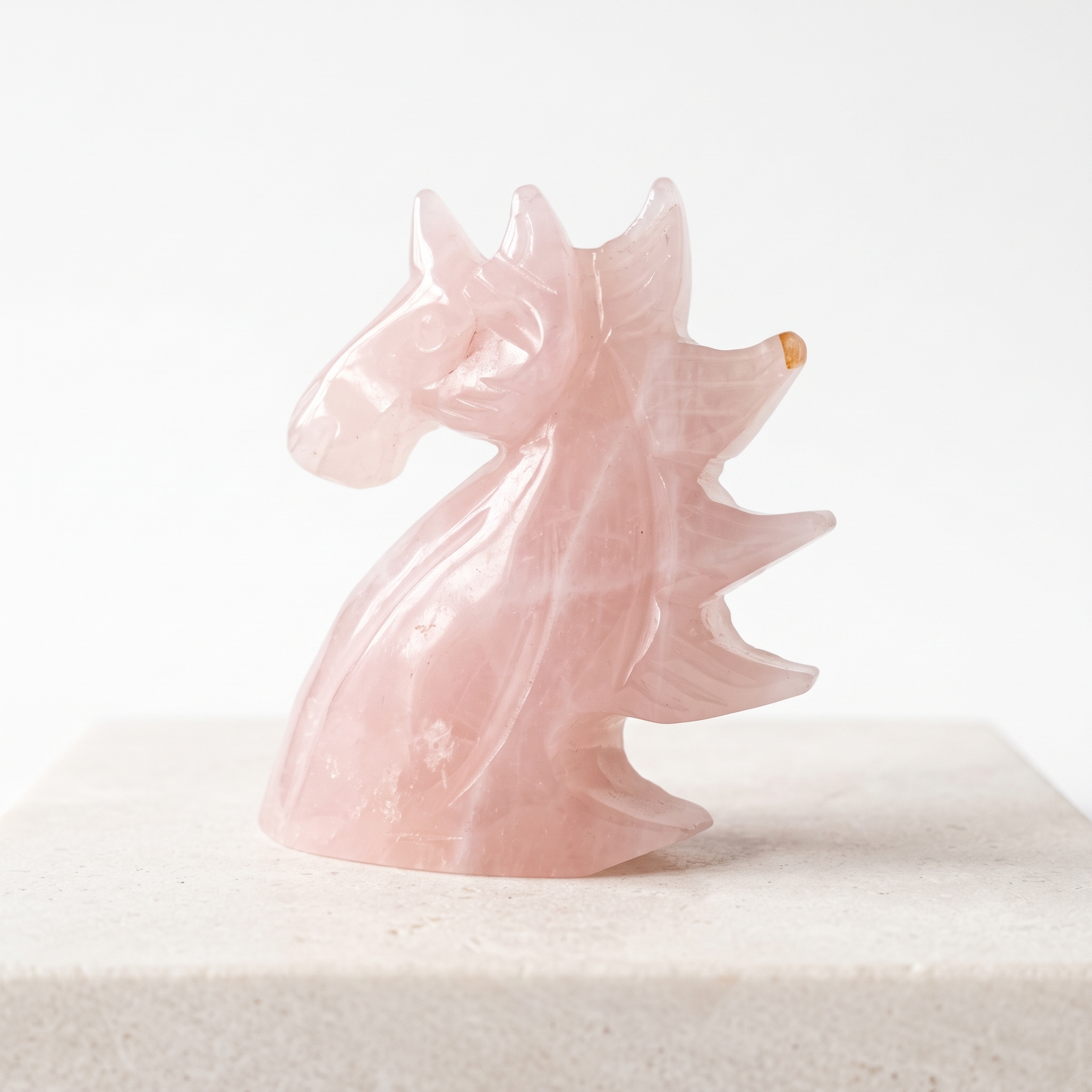 Natural Rose Quartz Pegasus – Pink Crystal Winged Horse Figurine & Fantasy Decor