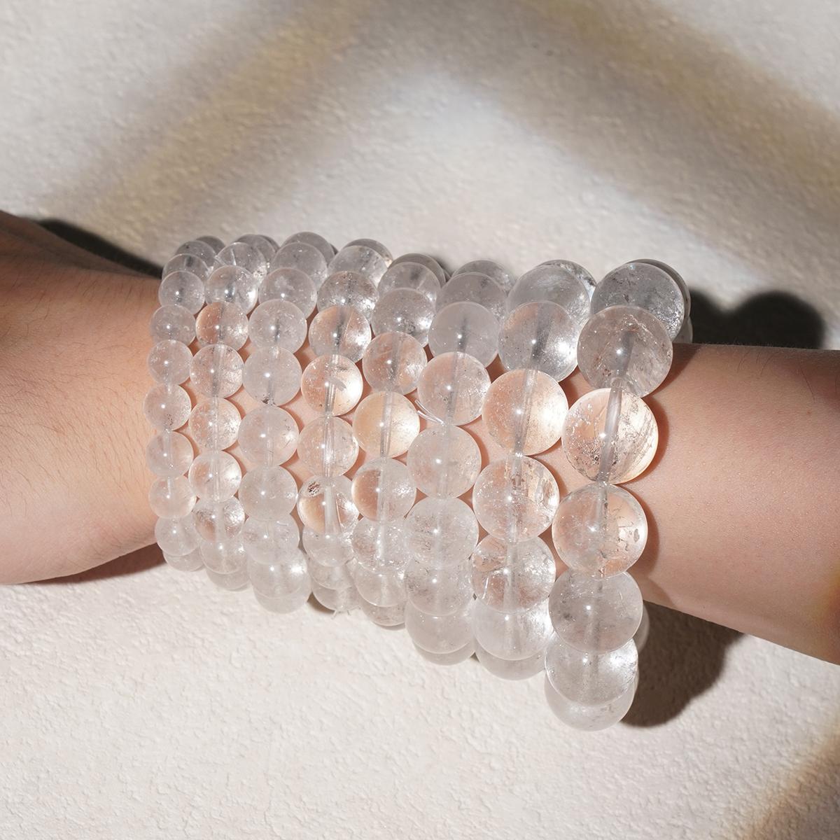 Clear Quartz Crystal Bracelet - Enhancing Spiritual Harmony Purifying Energy Gemstone