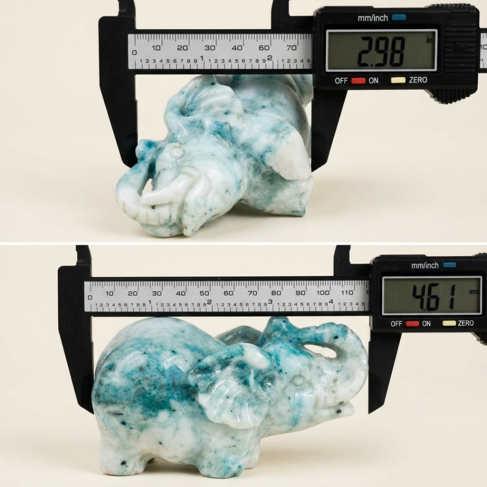 Hand-Carved Gemstone Elephant – Four Natural Stone Options