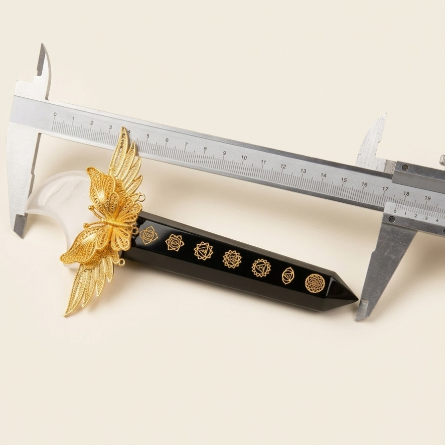 Mixed Gemstone Crystal Wand – Hand-Assembled Tower Point or Wand Handle Scepter