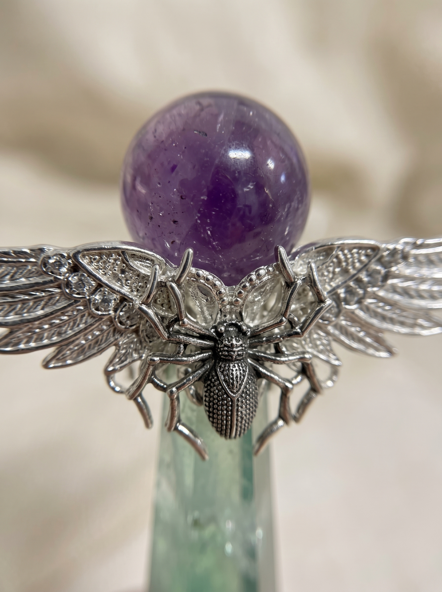 Mixed Gemstone Crystal Wand – Hand-Assembled Tower Point or Wand Handle Scepter
