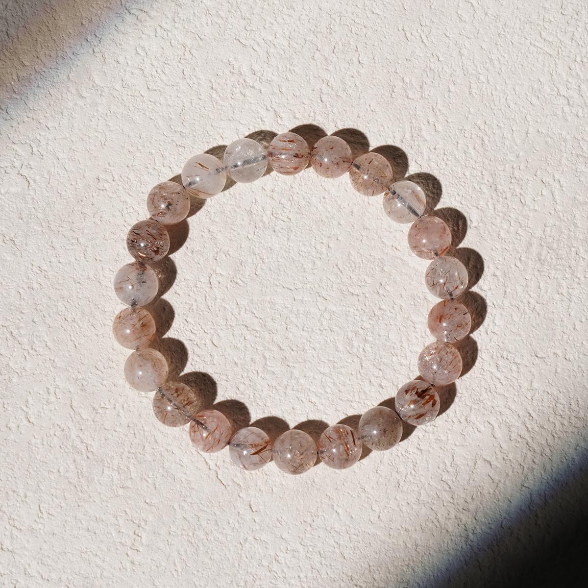 Elegant Copper Rutilated Quartz Bracelet - Inner Energy, Stability, Insight