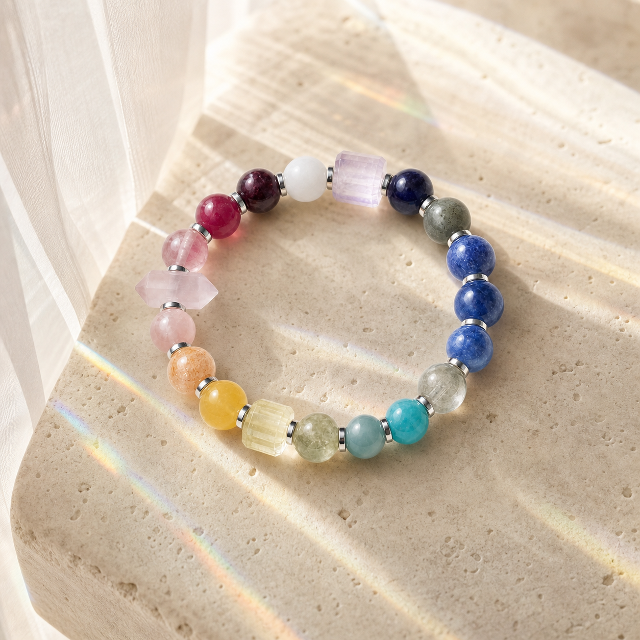 Realm of Dawn - Full Spectrum Gemstone Bracelet