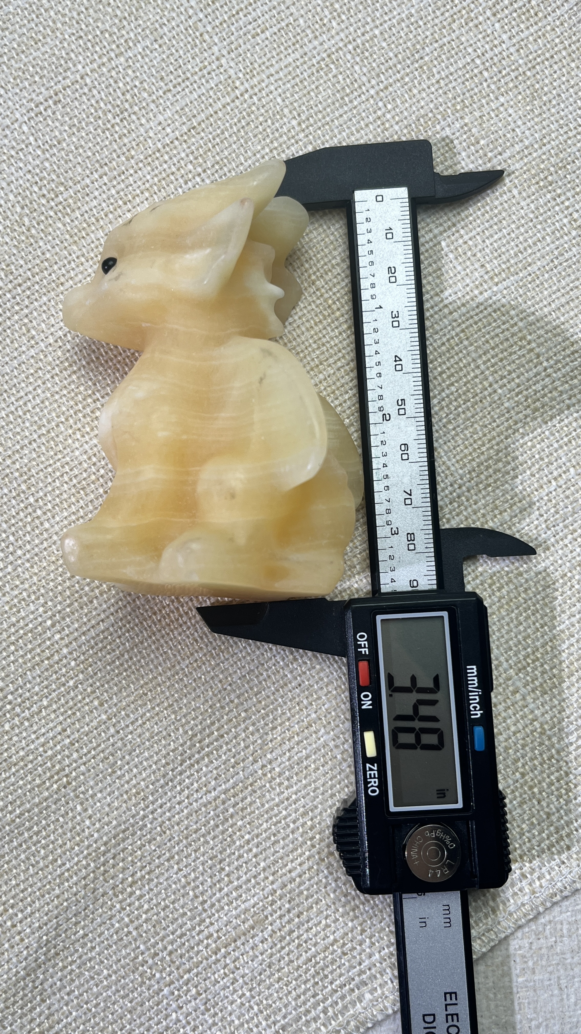 Yellow Calcite or Green Jade Baby Dragon – Machine-Carved Crystal Figurine & Fantasy Decor