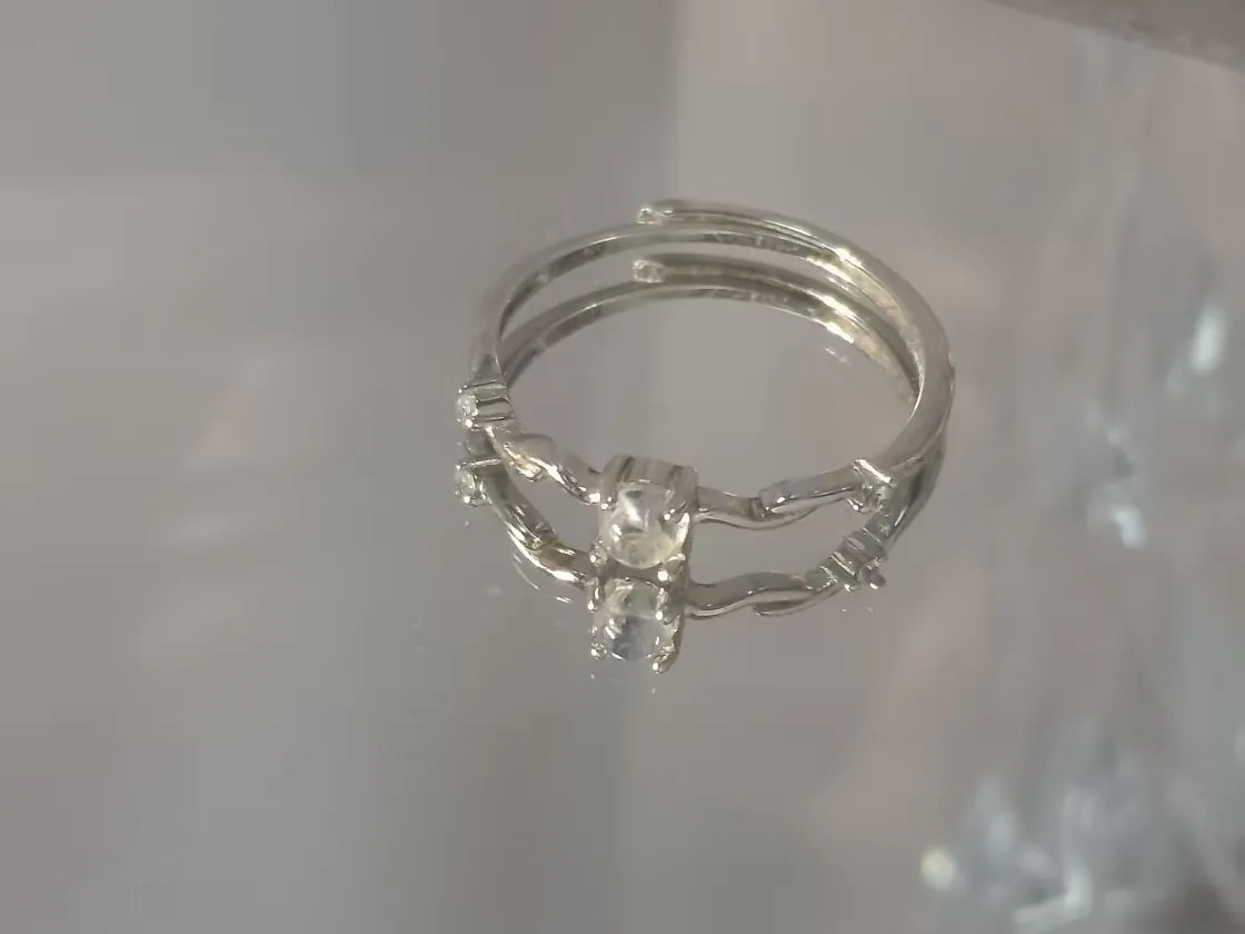 $15 RANGE CRYSTAL ADJUSTABLE RINGS WITH S925 STERLING STEEL