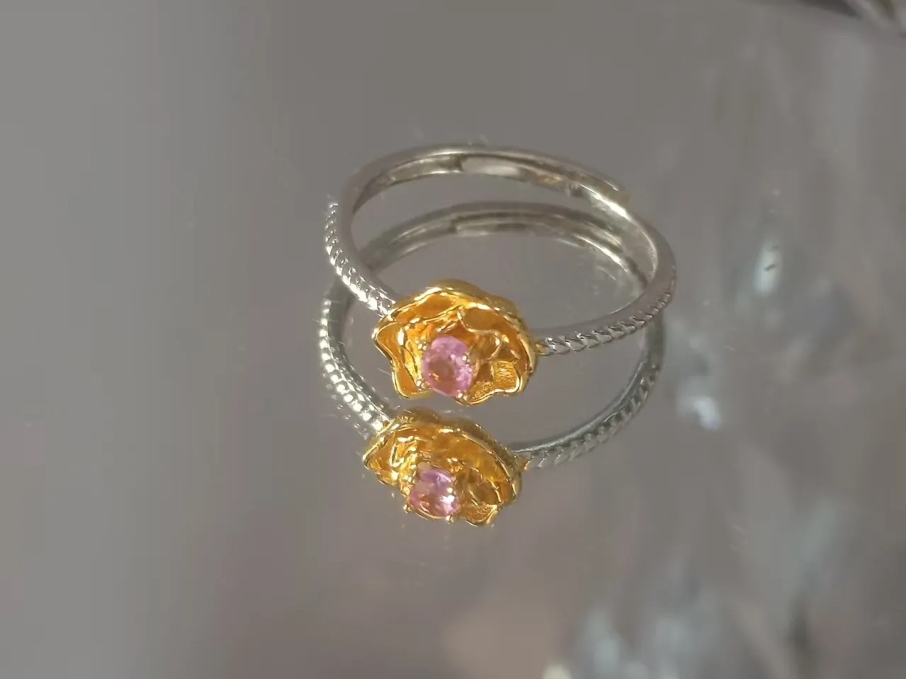 $15 RANGE CRYSTAL ADJUSTABLE RINGS WITH S925 STERLING STEEL