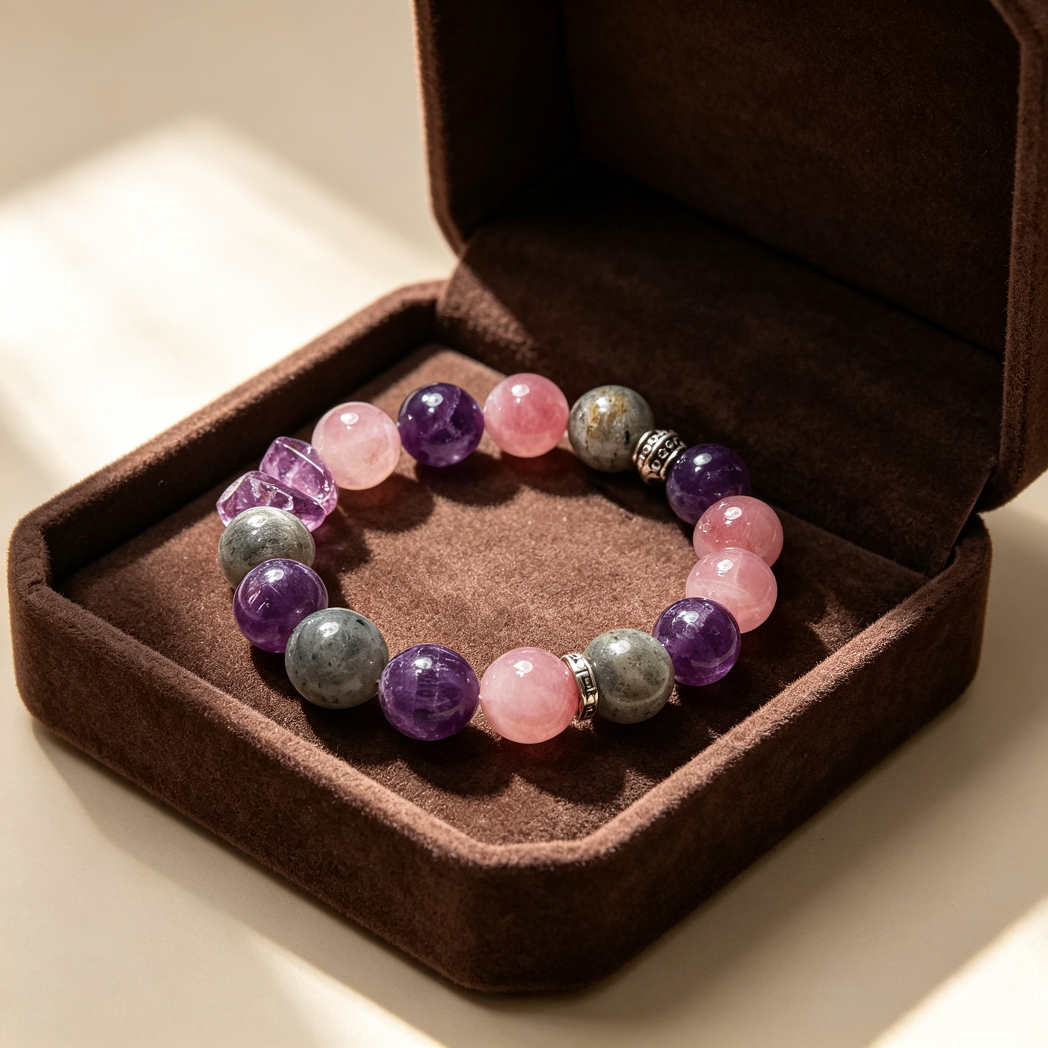 Cosmic Wisdom Dream Amethyst, Amethyst & Rose Quartz Bracelet