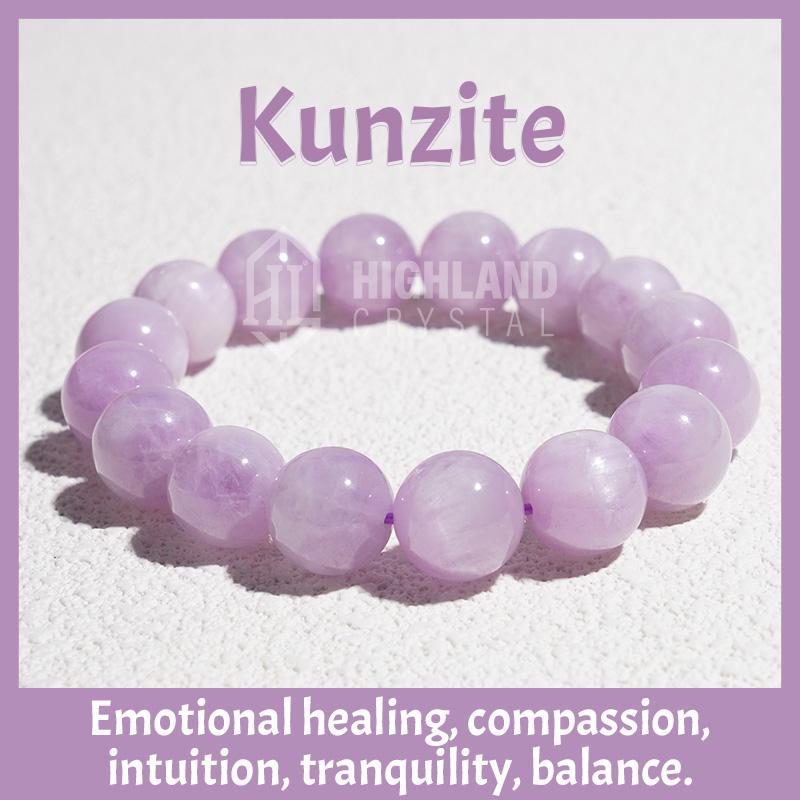 Kunzite Bracelet Gemstone Beaded Stretch Crystal Bracelets