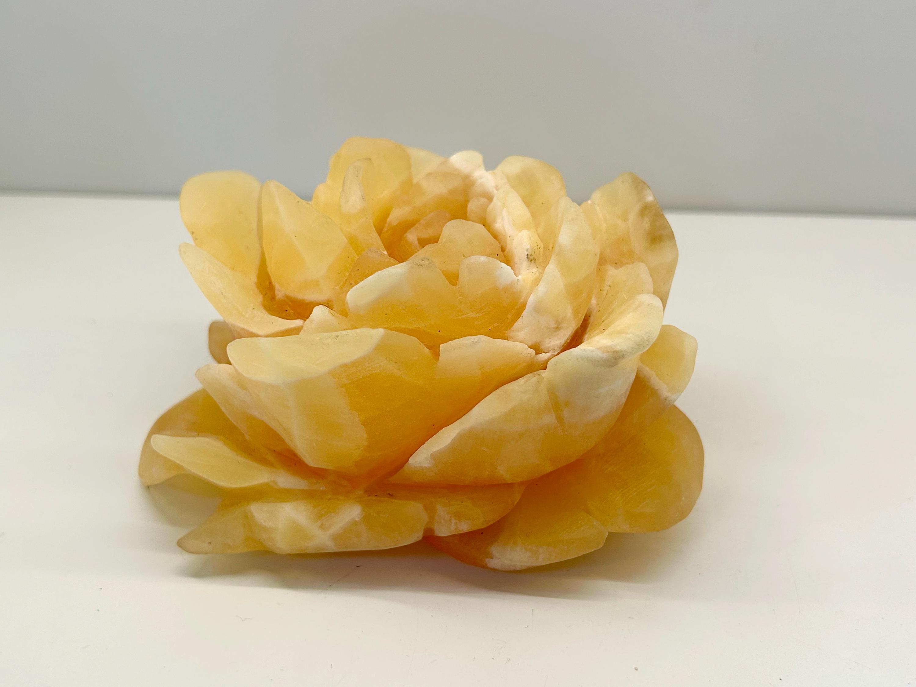 Yellow Calcite Flower, Spiritual Home Decor, Altar Gift