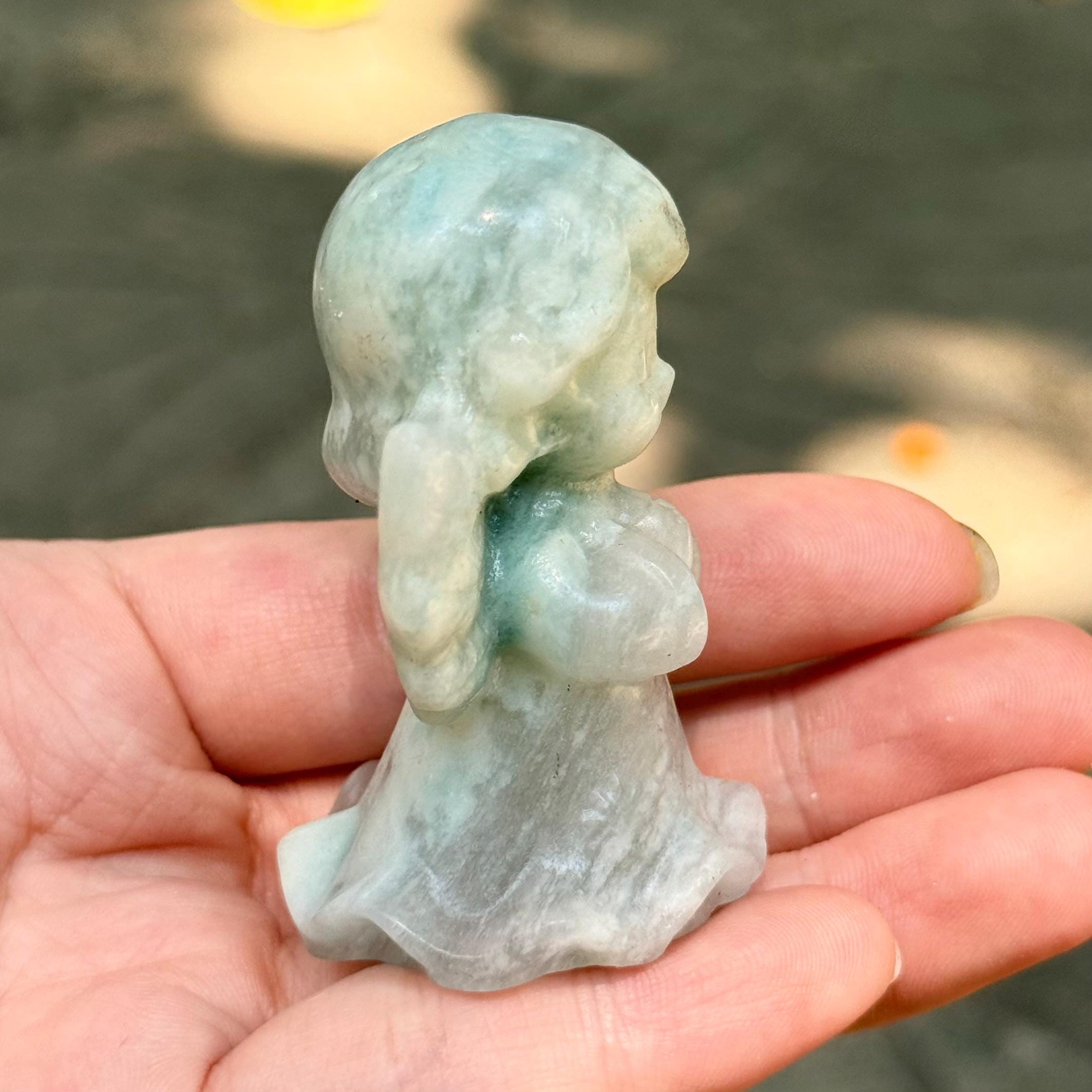 Angel Lover Crystal Figurine 2.4'' Natural Stone Guardian Carving Spiritual Home Decor Meaningful Gift