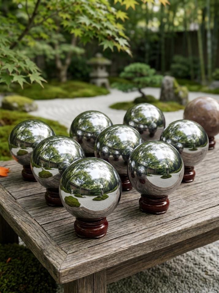 Terahertz Sphere Mirror Polished Silver Crystal Ball Meditation Decor Futuristic Gift