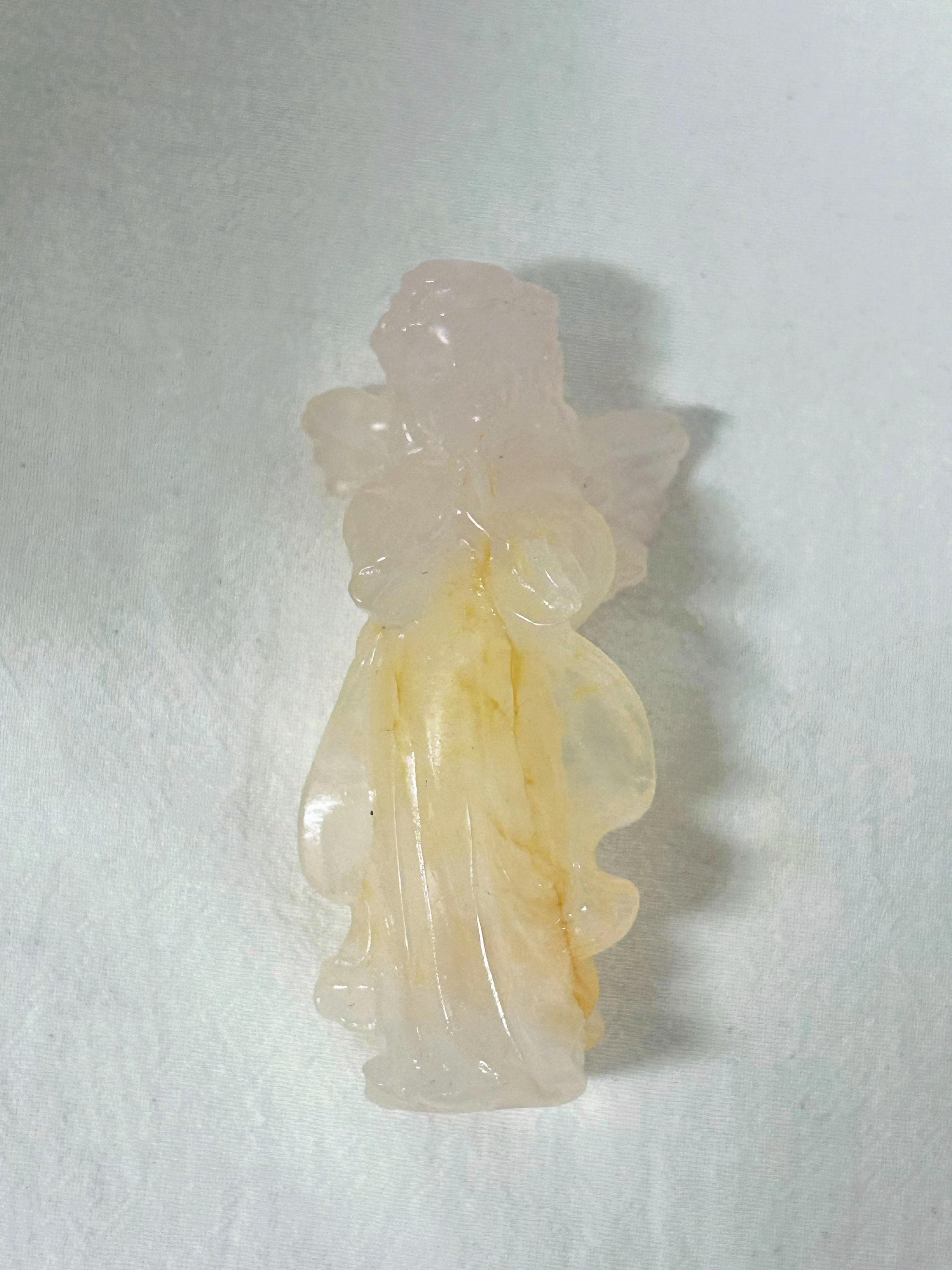 Natural Gemstone Carved Angel Statue, Polished Crystal Figurine, Spiritual Decor