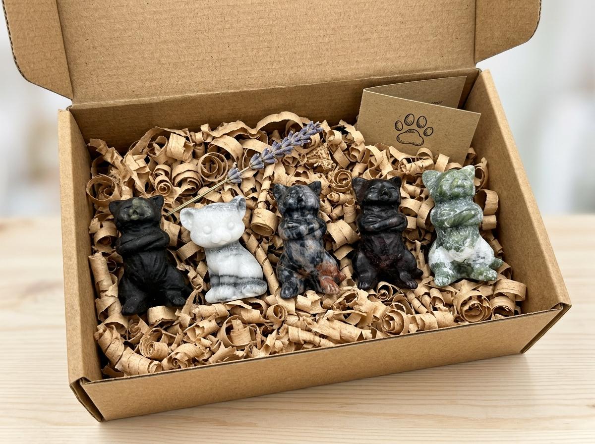 Gemstone Dog Figurine, Mini Stone Animal Decor, Symbol of Loyalty, Protection and Good Fortune, Dog Lover Gift