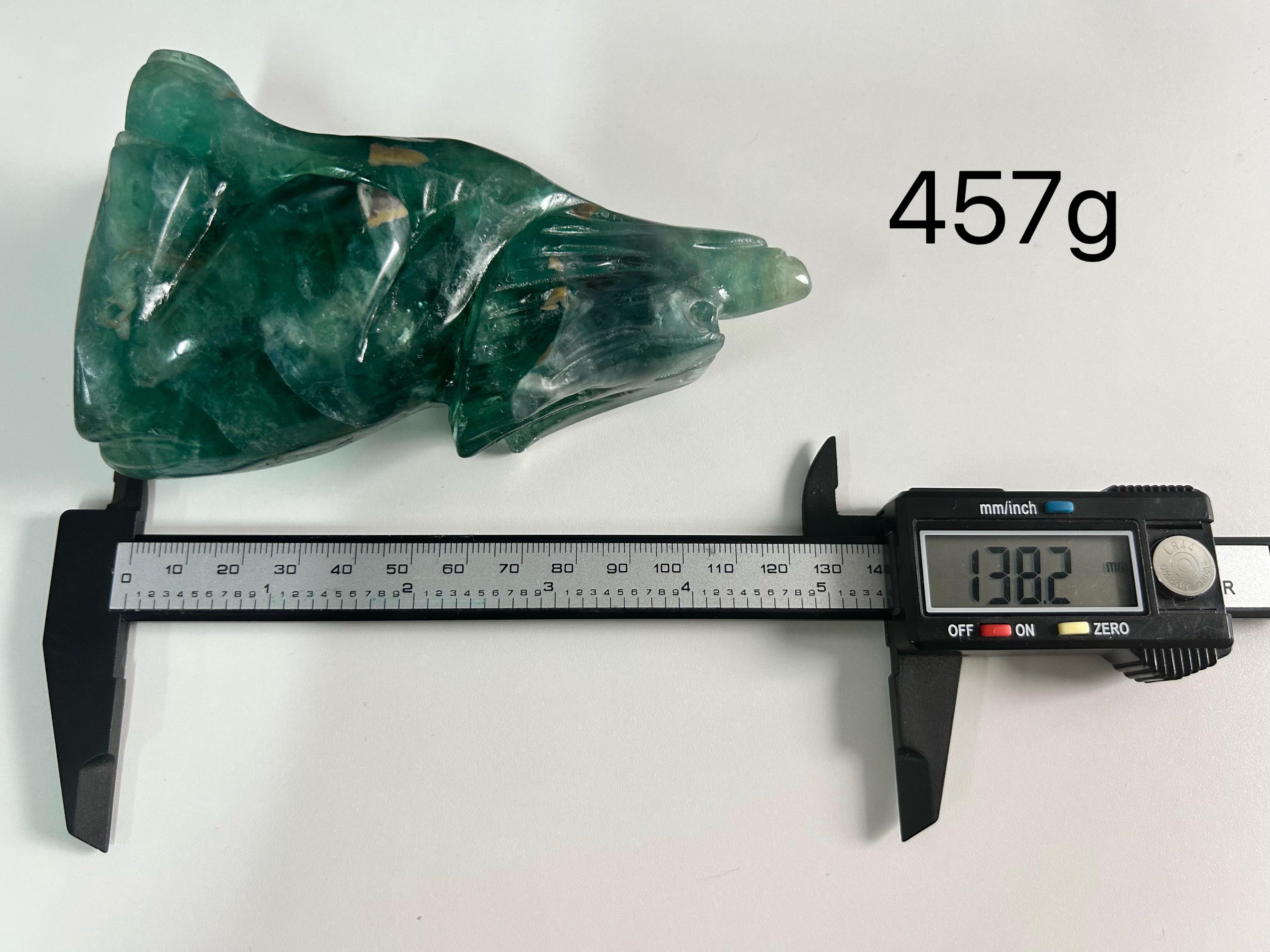 Crystal Wolf Carving, Gemstone Wolf Figurine, Fluorite, Rose Quartz & Amethyst, Spiritual Home Decor