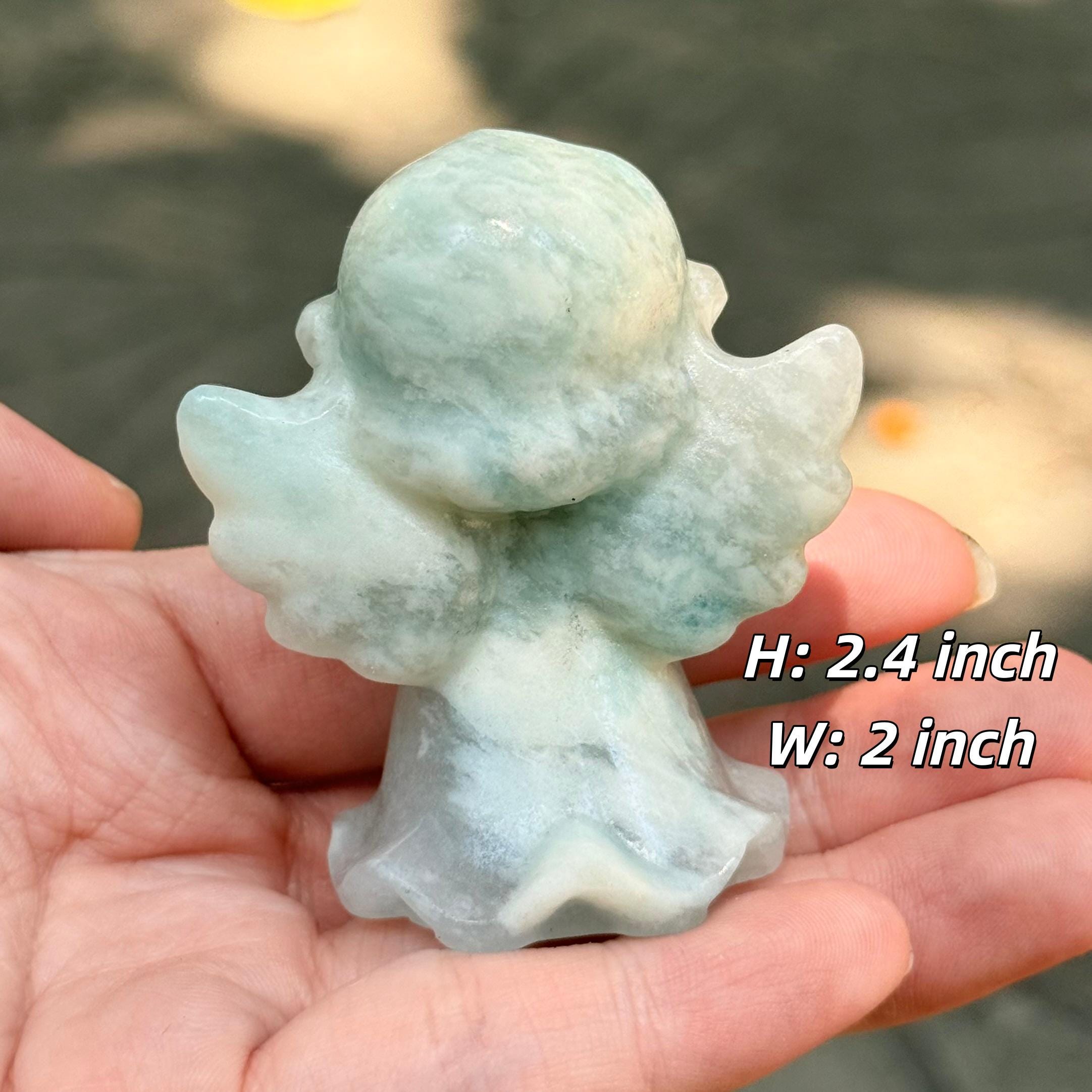Angel Lover Crystal Figurine 2.4'' Natural Stone Guardian Carving Spiritual Home Decor Meaningful Gift