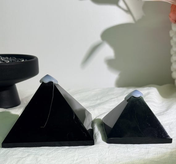 Black Obsidian Scrying Mirror, Gemstone Inlay Ritual Tool, Witchy Altar Decor, Divination Mirror