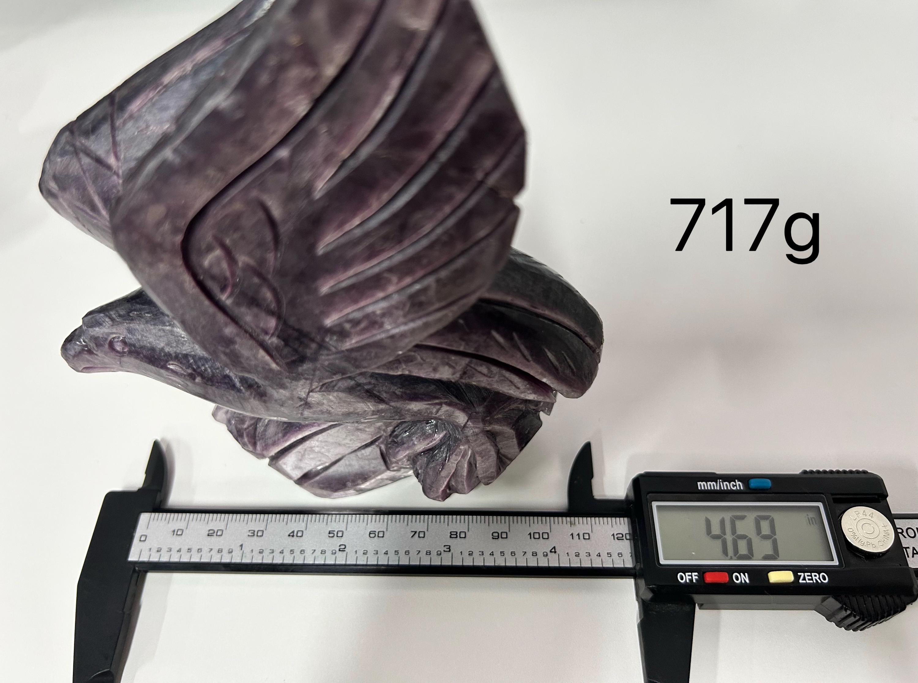 Natural Lepidolite Eagle Carving, Healing Crystal Sculpture, Spirit Animal Figurine, Reiki Altar Decor, Unique Gift