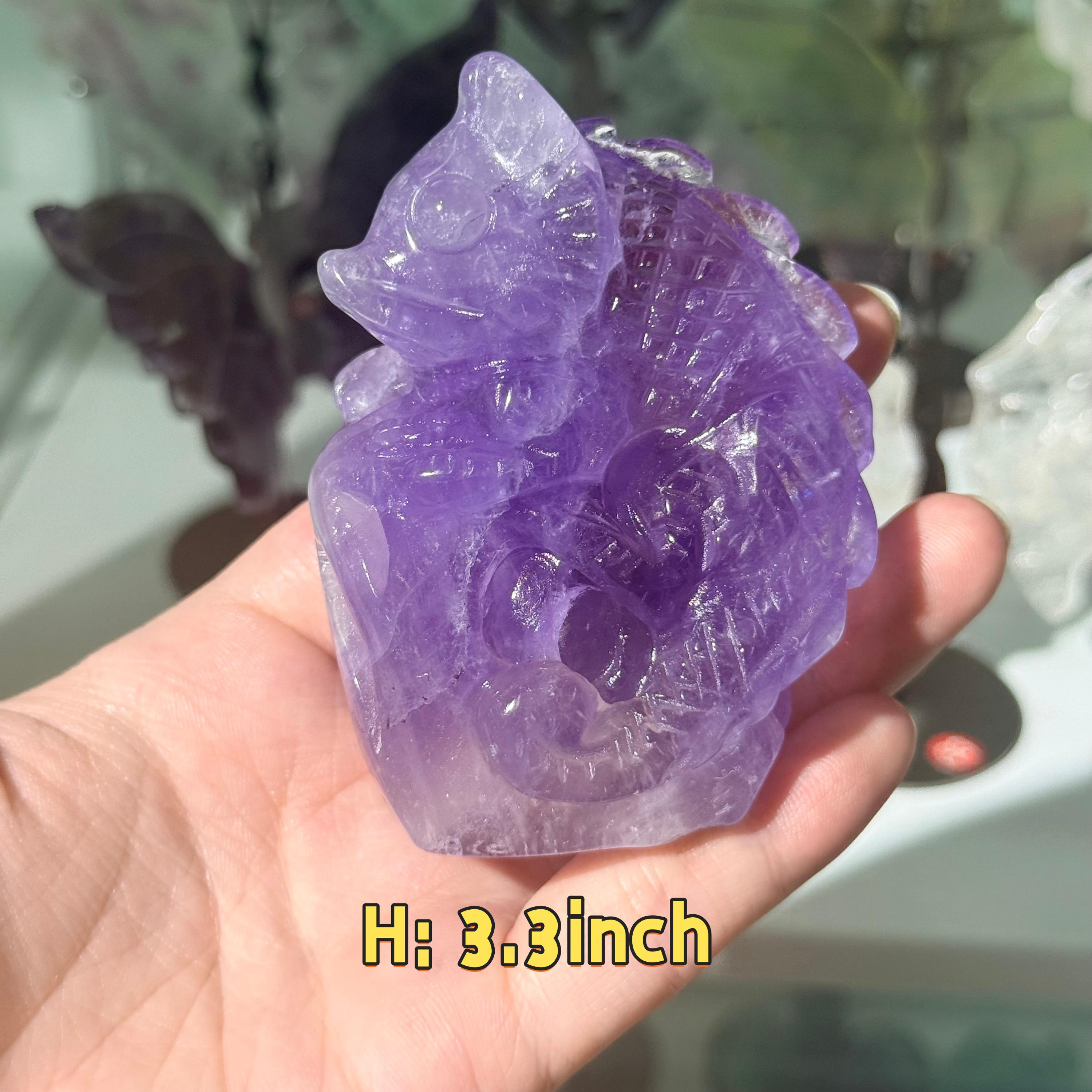 Amethyst Lizard Carving Crystal Animal Figurine Reptile Gift Home Decor