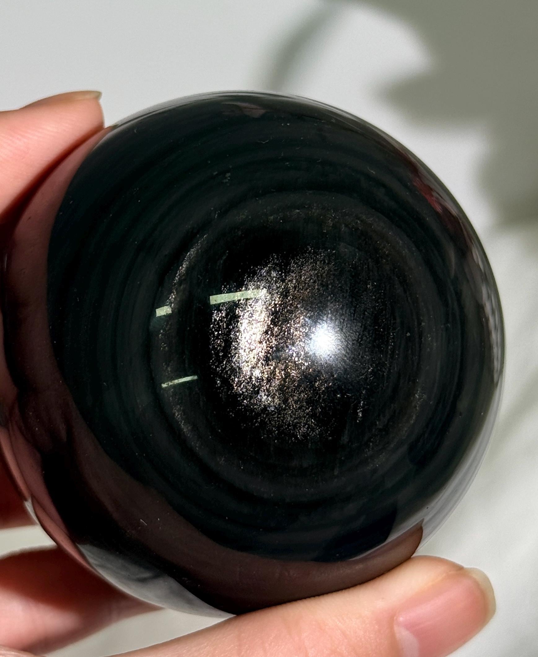 Black Obsidian Crystal Shapes Sphere Pyramid Scrying  Wand Witchy Altar Decor