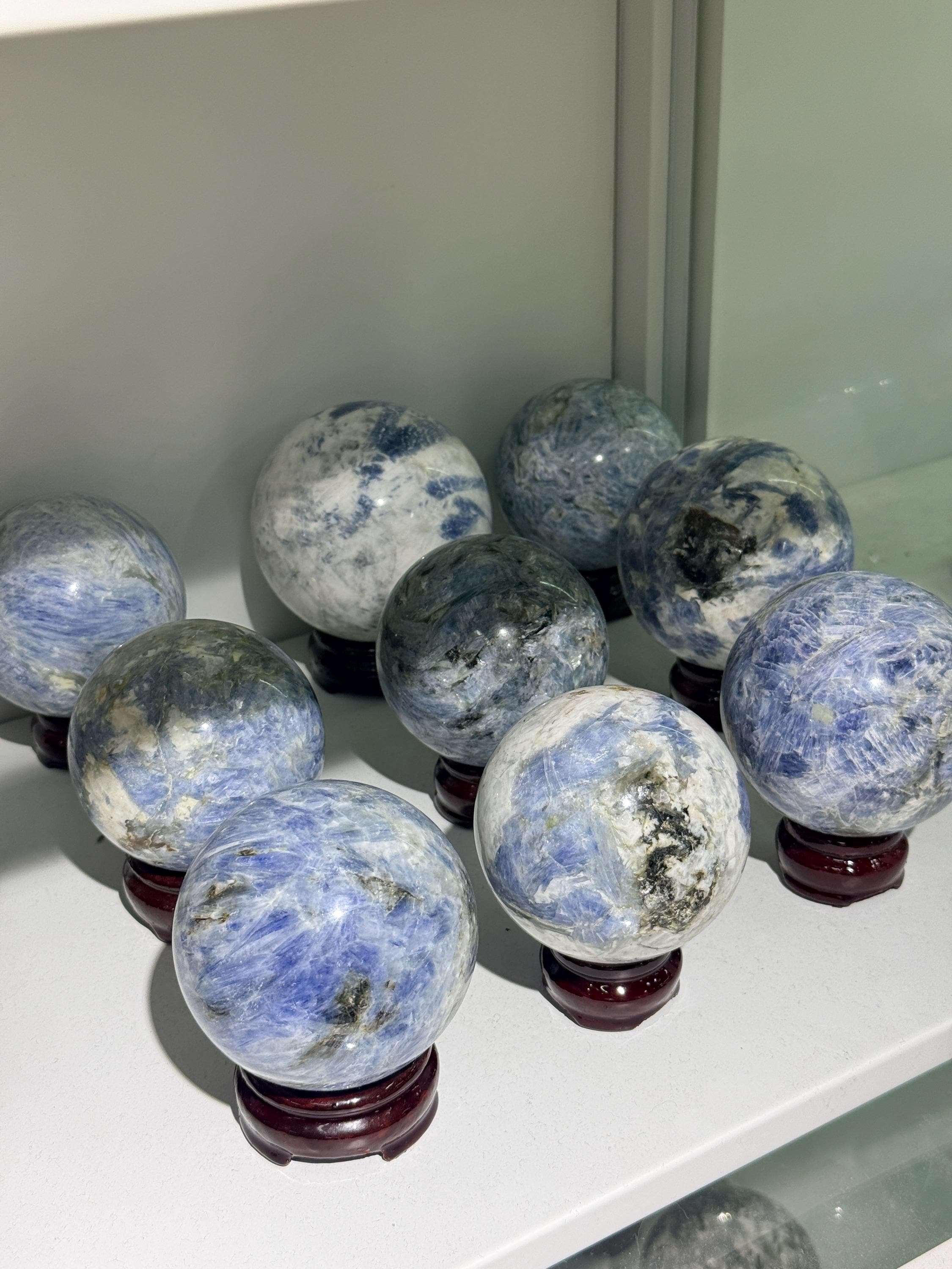 Blue Kyanite Sphere Natural Polished Crystal Ball Meditation Decor Collector Gift