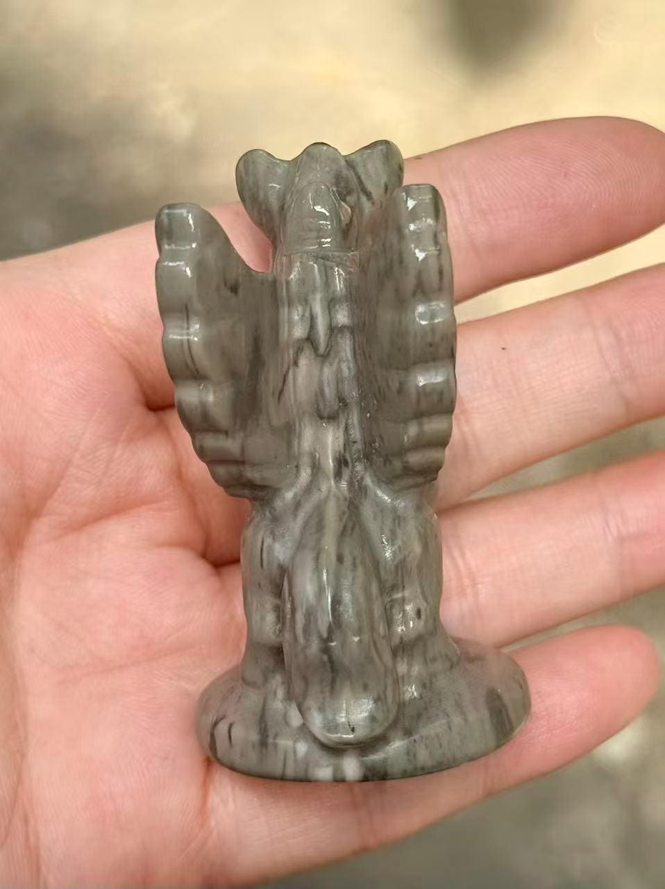 Pegasus Figurine, Natural Stone Winged Horse, Crystal Animal Carving, Fantasy Decor, Horse Lover Gift