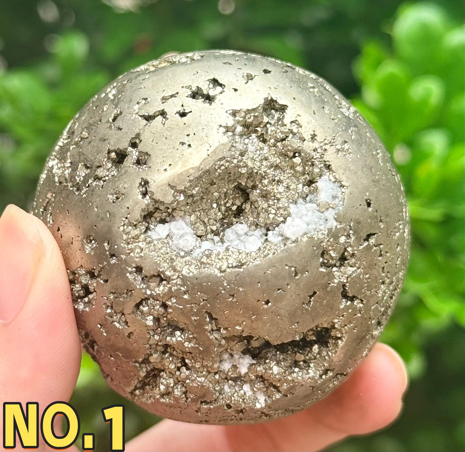 Natural Pyrite Sphere Open Geode Druzy Crystal Ball Prosperity Home Decor
