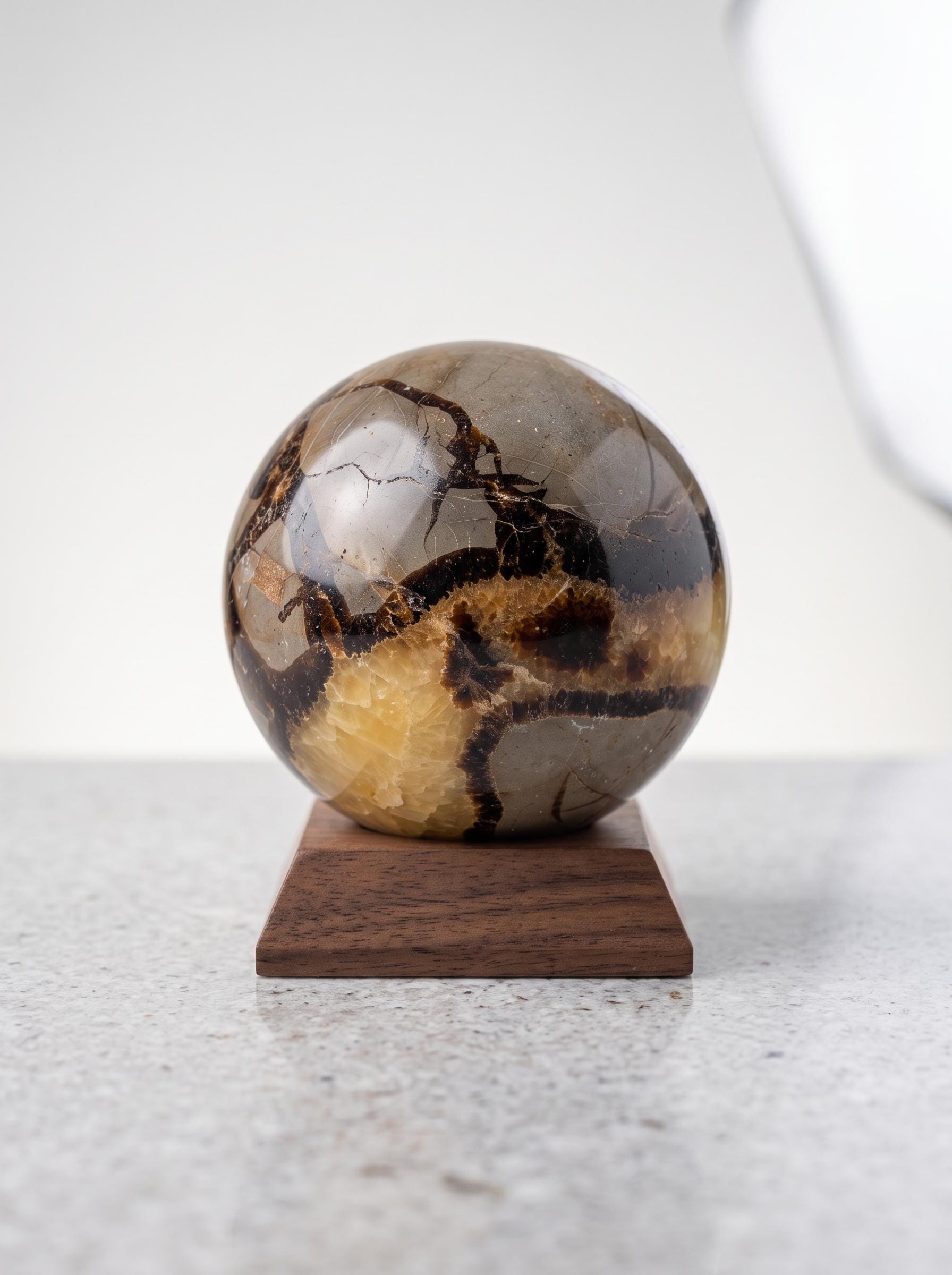Septarian Sphere Natural Dragon Stone Crystal Ball  Mineral Decor Collector Gift
