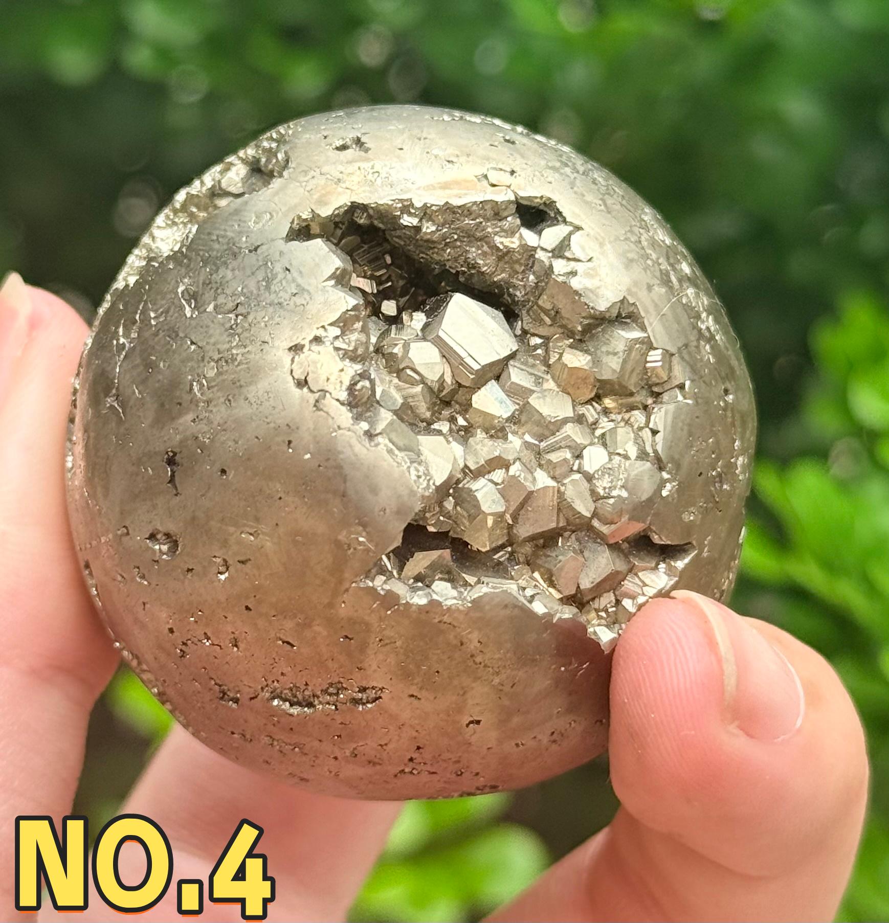 Natural Pyrite Sphere Open Geode Druzy Crystal Ball Prosperity Home Decor