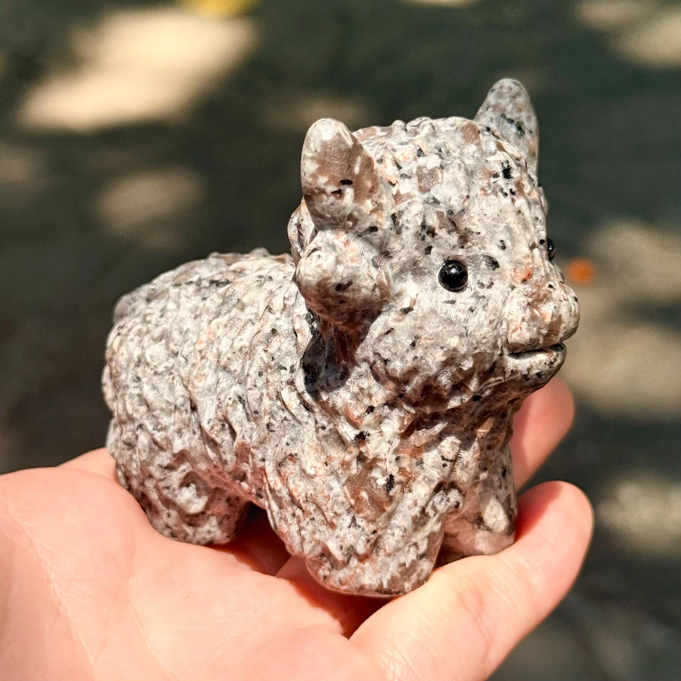 COW Lover Figurine 1.8''-2.6''Natural Stone Cow Carving Animal Decor Protection Gift