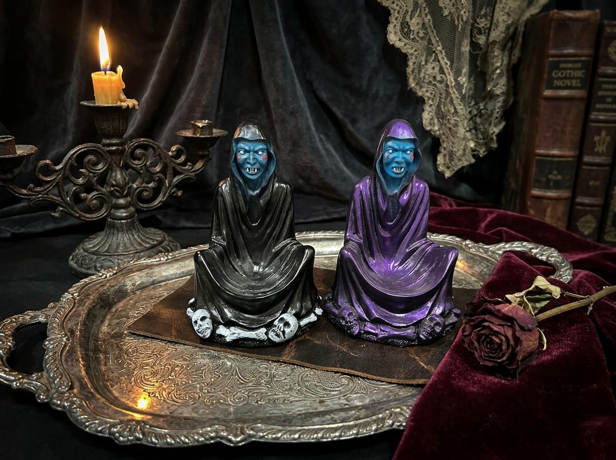 Wizard Statue, Gothic Figurine, Mystical Fantasy Decor, Dark Fantasy Sculpture, Occult Style Gift