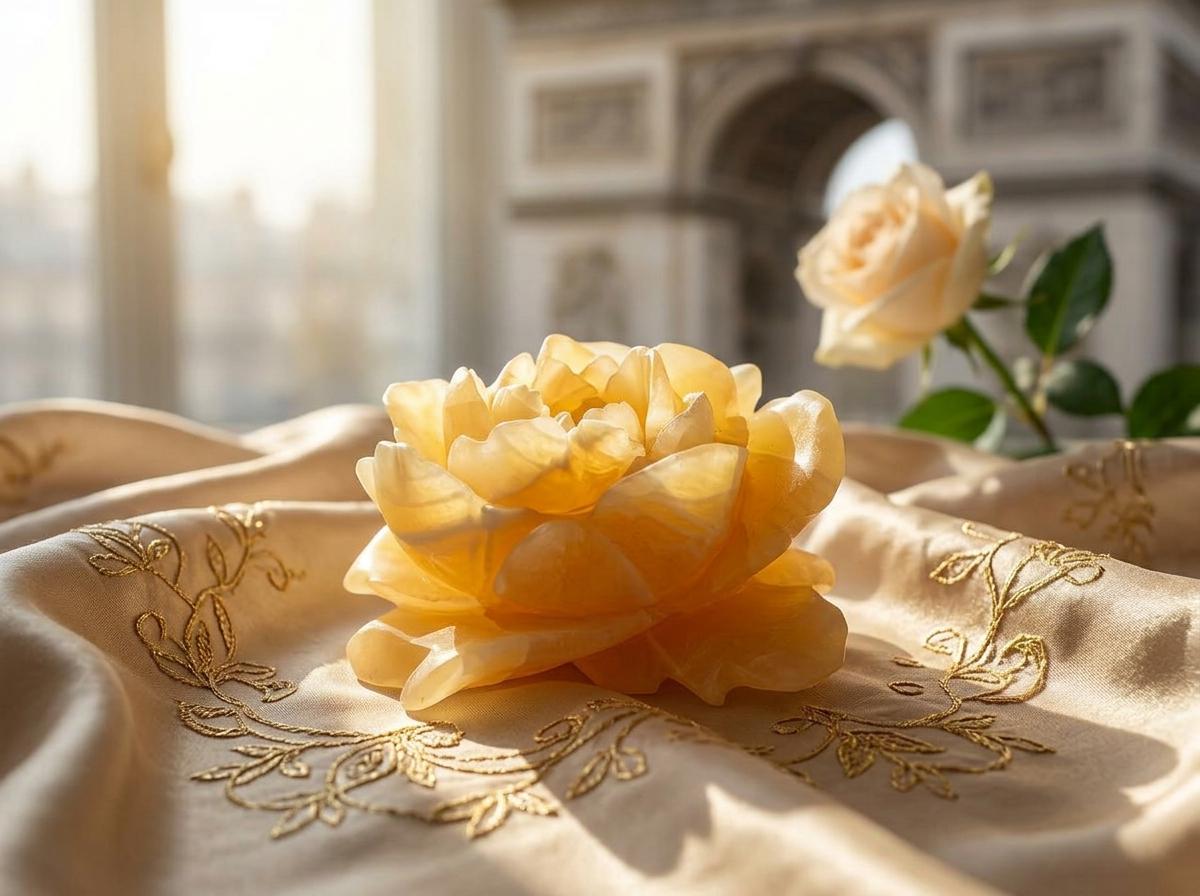 Yellow Calcite Flower, Spiritual Home Decor, Altar Gift