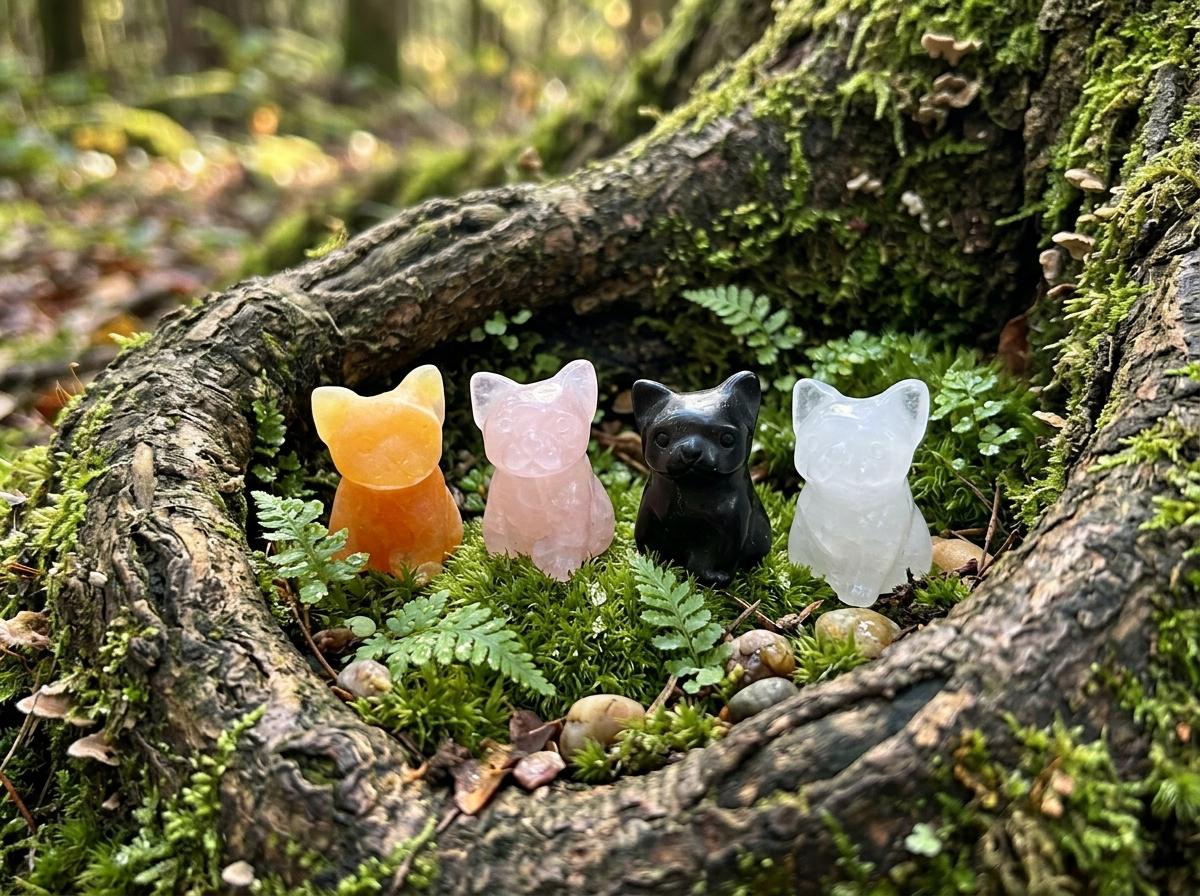 Crystal French Bulldog Carving, Obsidian, Cute Frenchie Figurine, desk companions, Crystal Gift