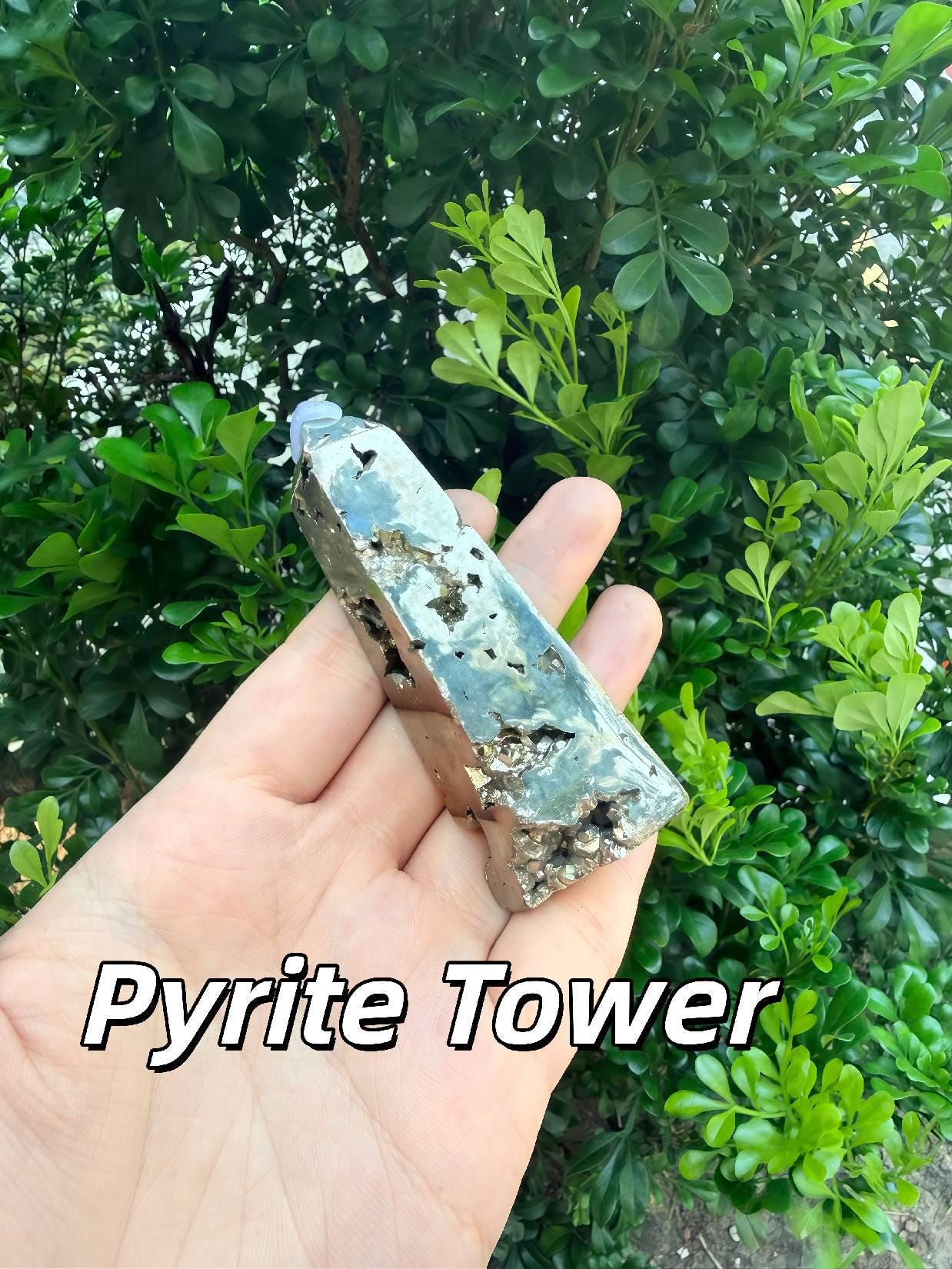 Pyrite Tower Natural Gemstone Sculpture for Abundance and Positive Energy