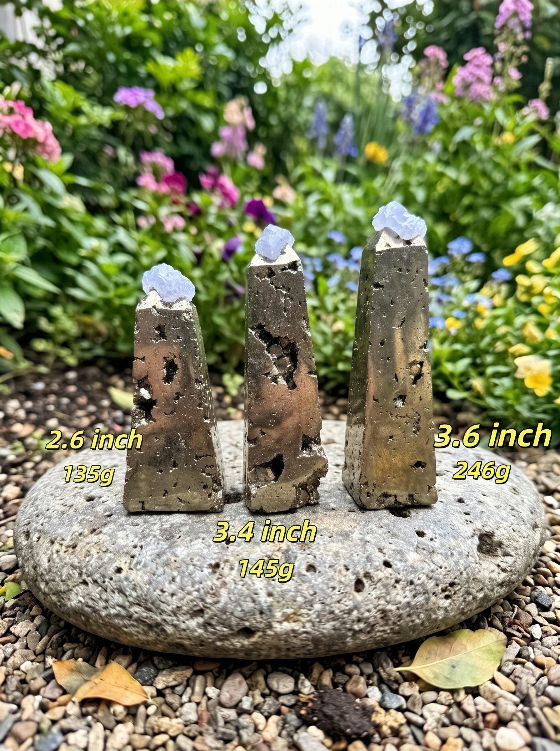 Pyrite Tower Natural Gemstone Sculpture for Abundance and Positive Energy