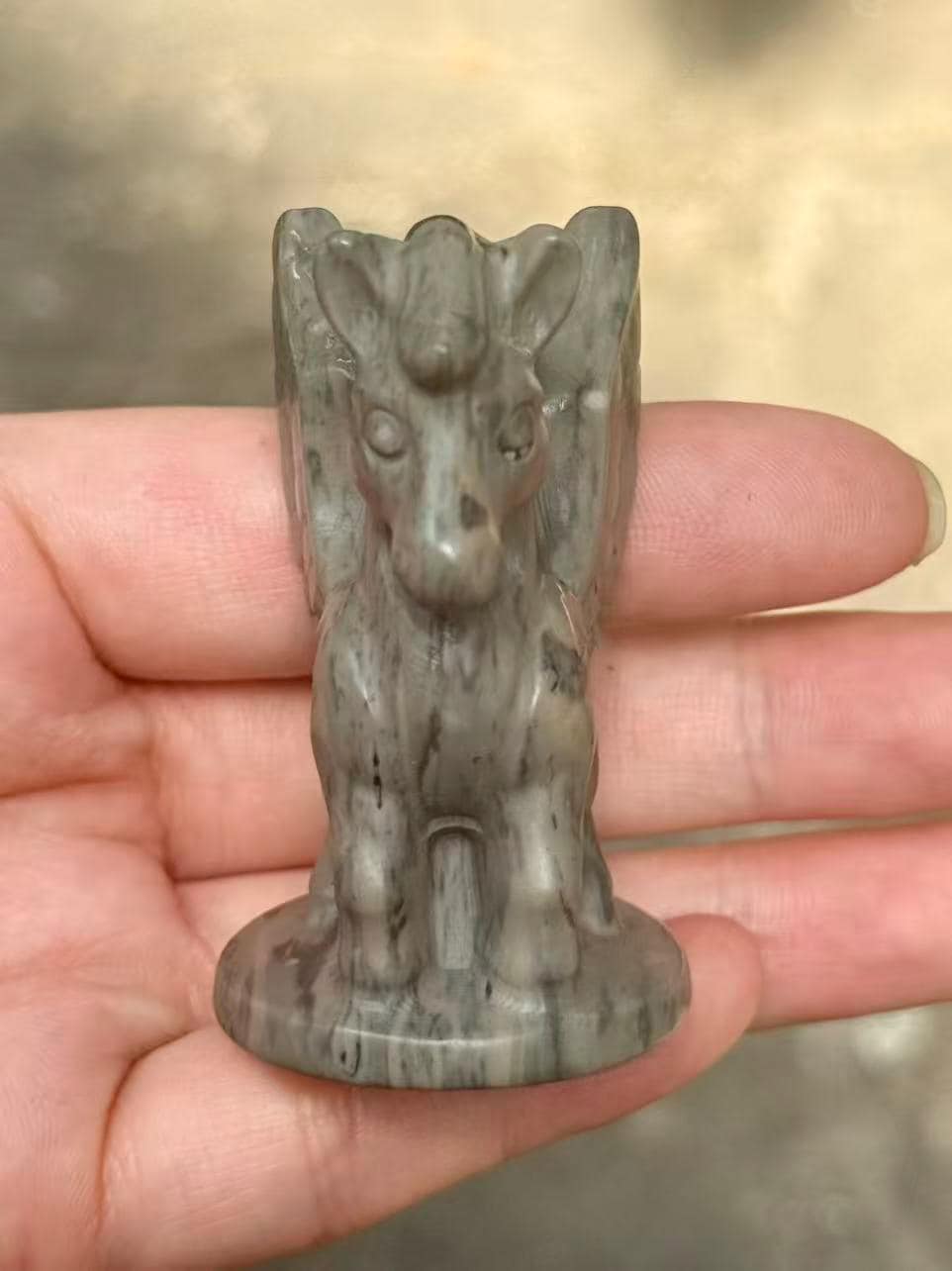Pegasus Figurine, Natural Stone Winged Horse, Crystal Animal Carving, Fantasy Decor, Horse Lover Gift