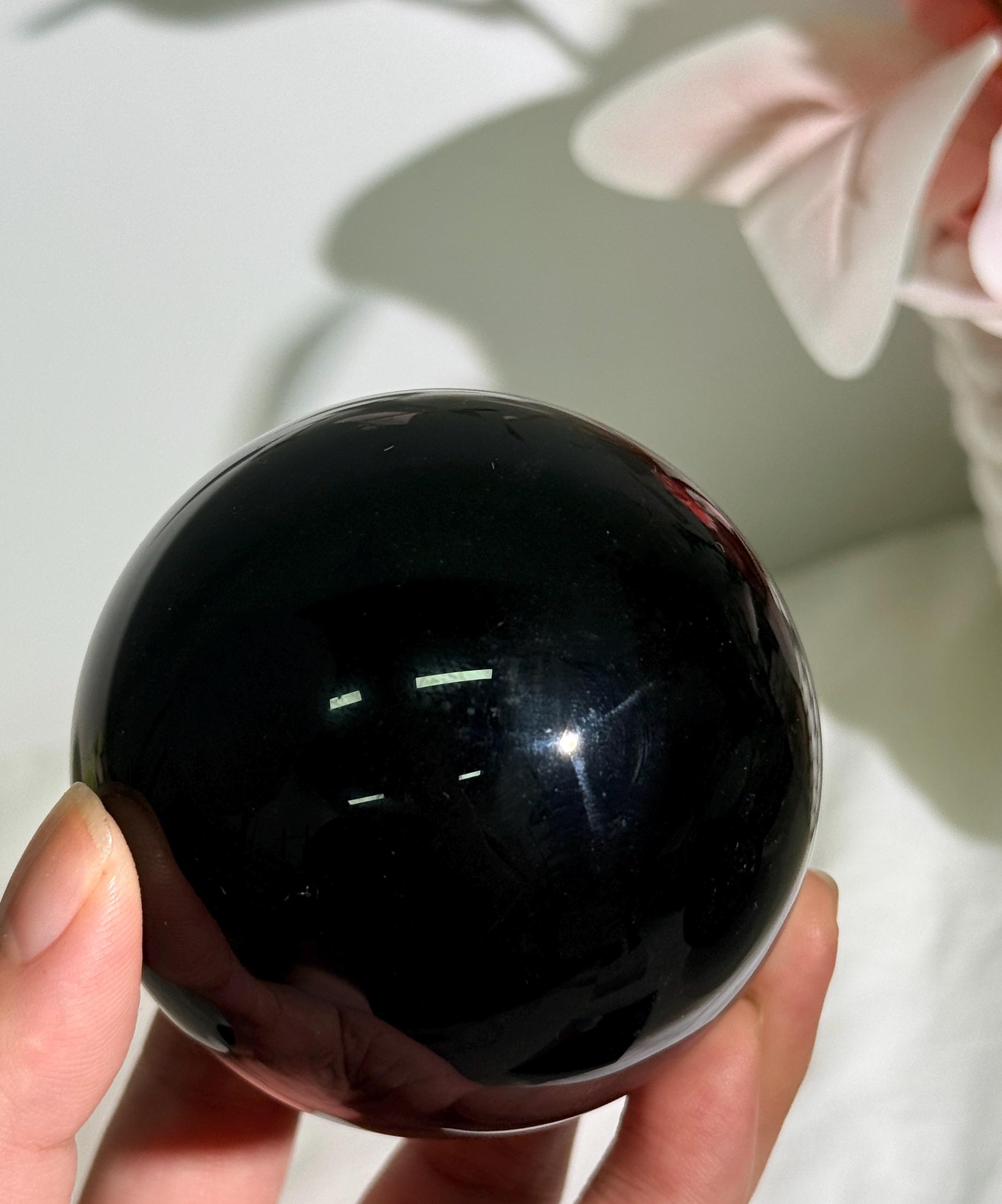 Black Obsidian Crystal Shapes Sphere Pyramid Scrying  Wand Witchy Altar Decor