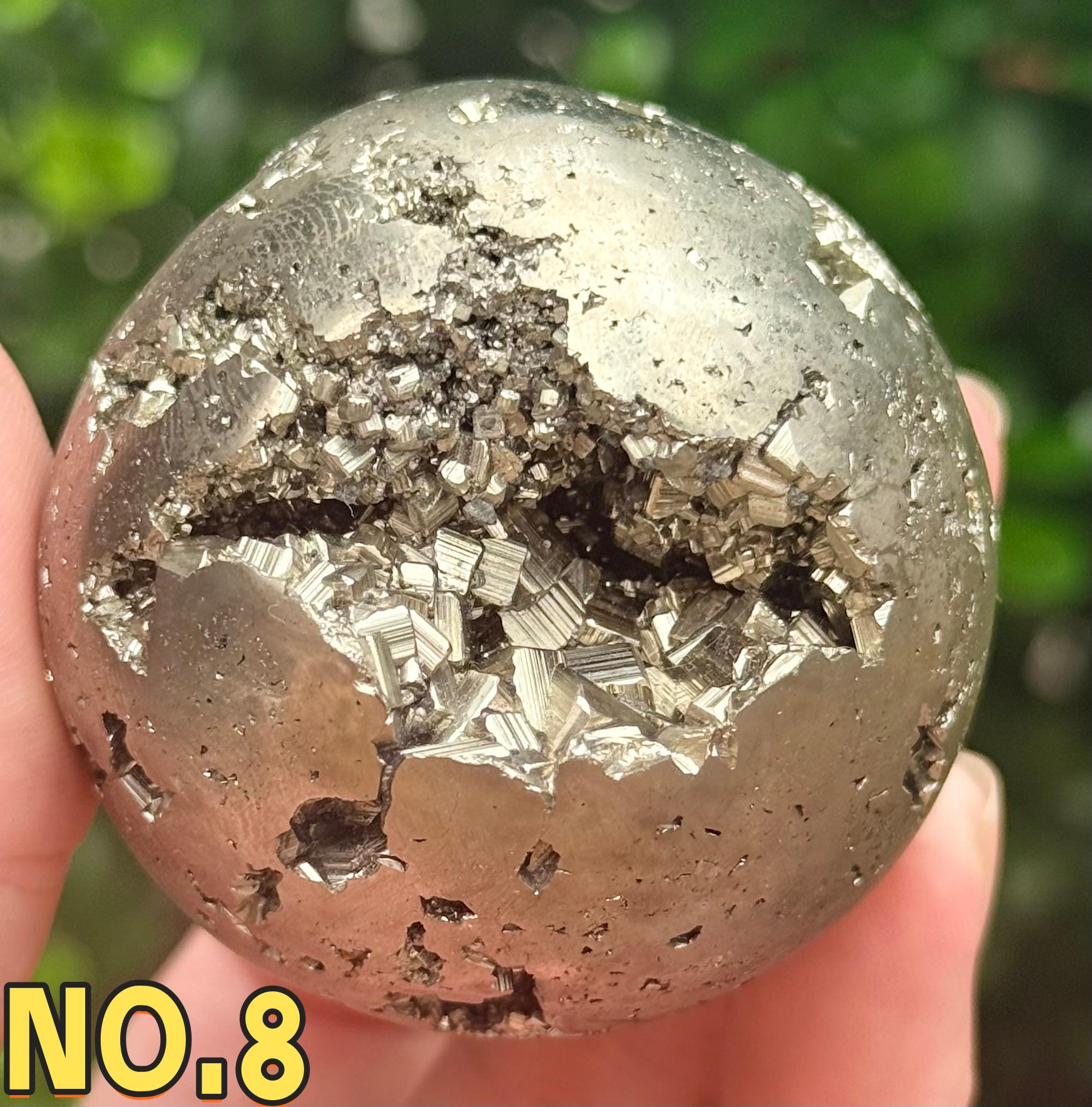 Natural Pyrite Sphere Open Geode Druzy Crystal Ball Prosperity Home Decor