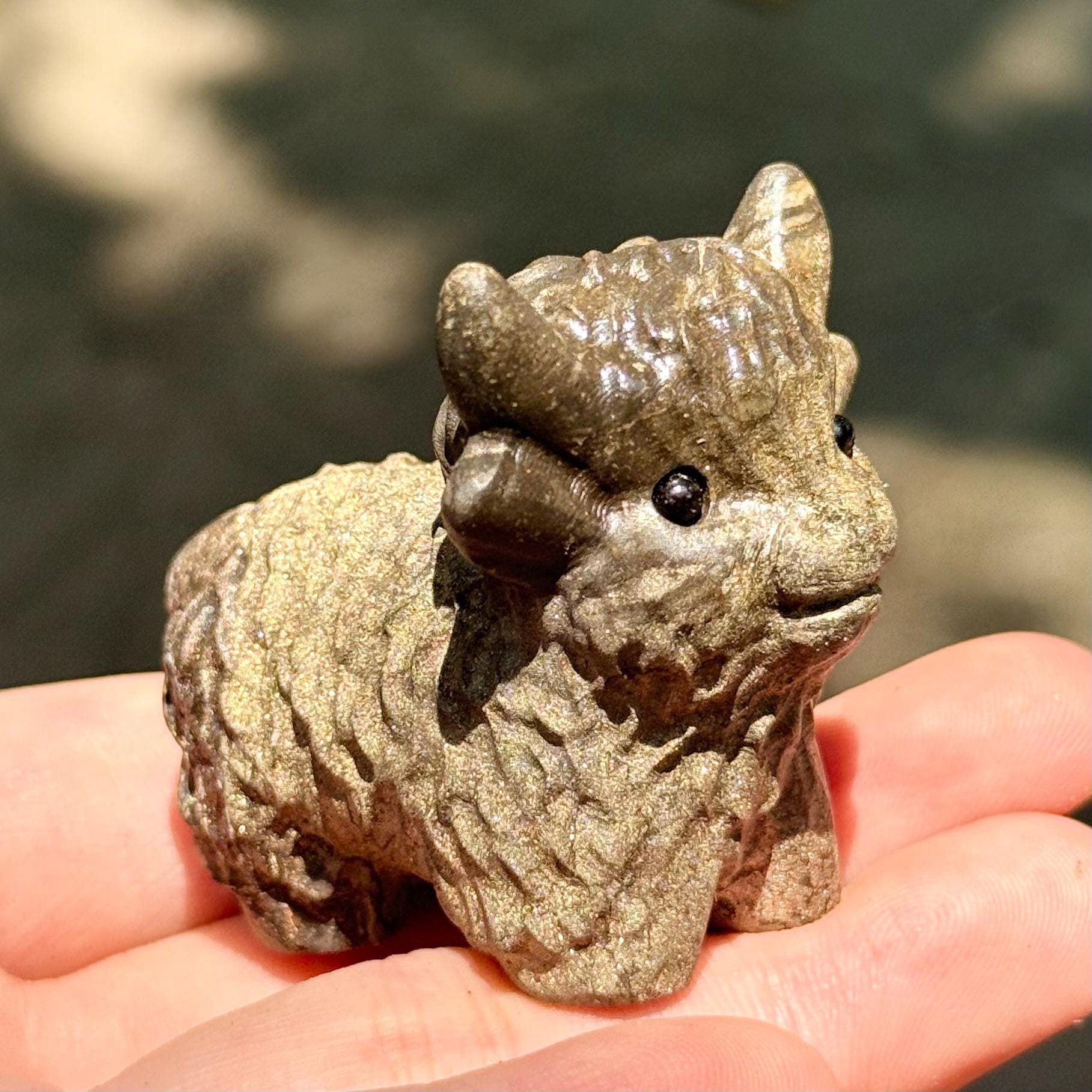 COW Lover Figurine 1.8''-2.6''Natural Stone Cow Carving Animal Decor Protection Gift
