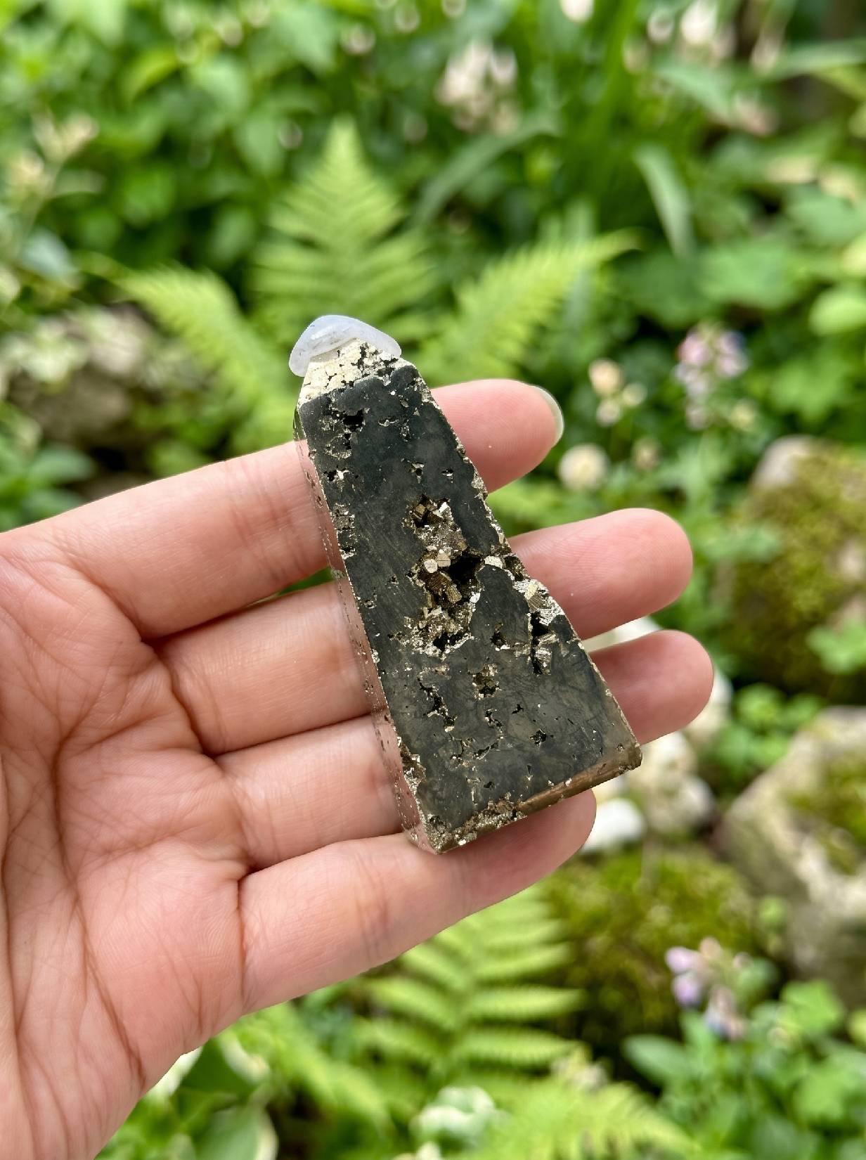 Pyrite Tower Natural Gemstone Sculpture for Abundance and Positive Energy