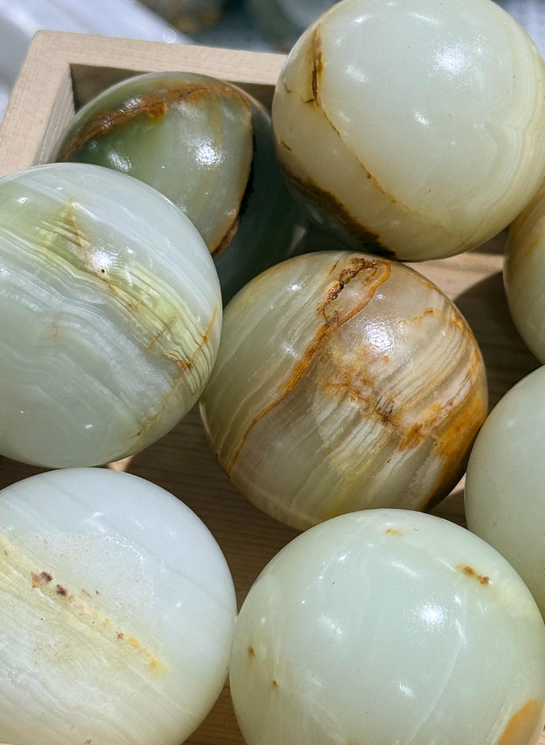 Green Onyx Sphere Natural Banded Crystal Ball Meditation Decor Collector Gift