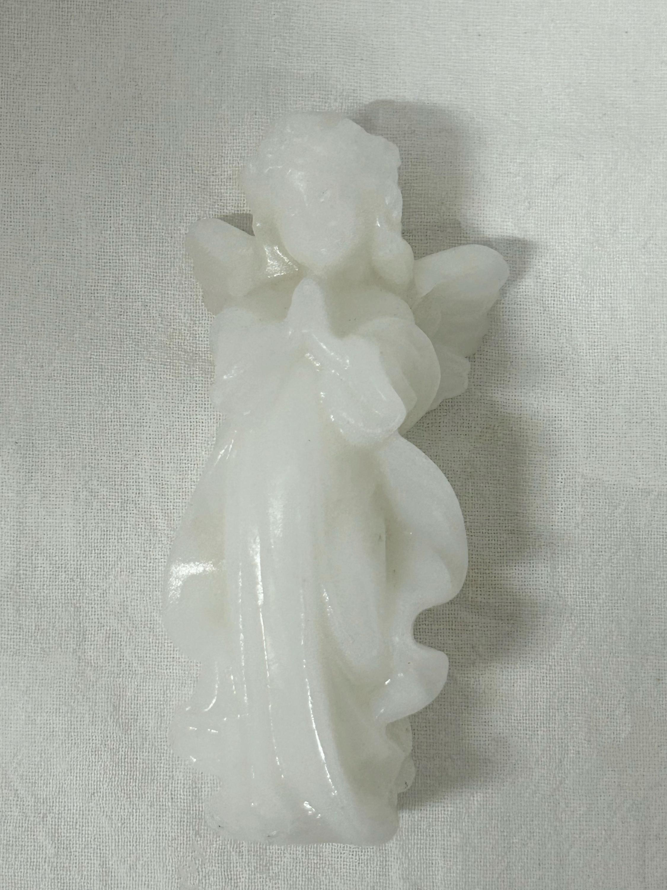 Natural Gemstone Carved Angel Statue, Polished Crystal Figurine, Spiritual Decor