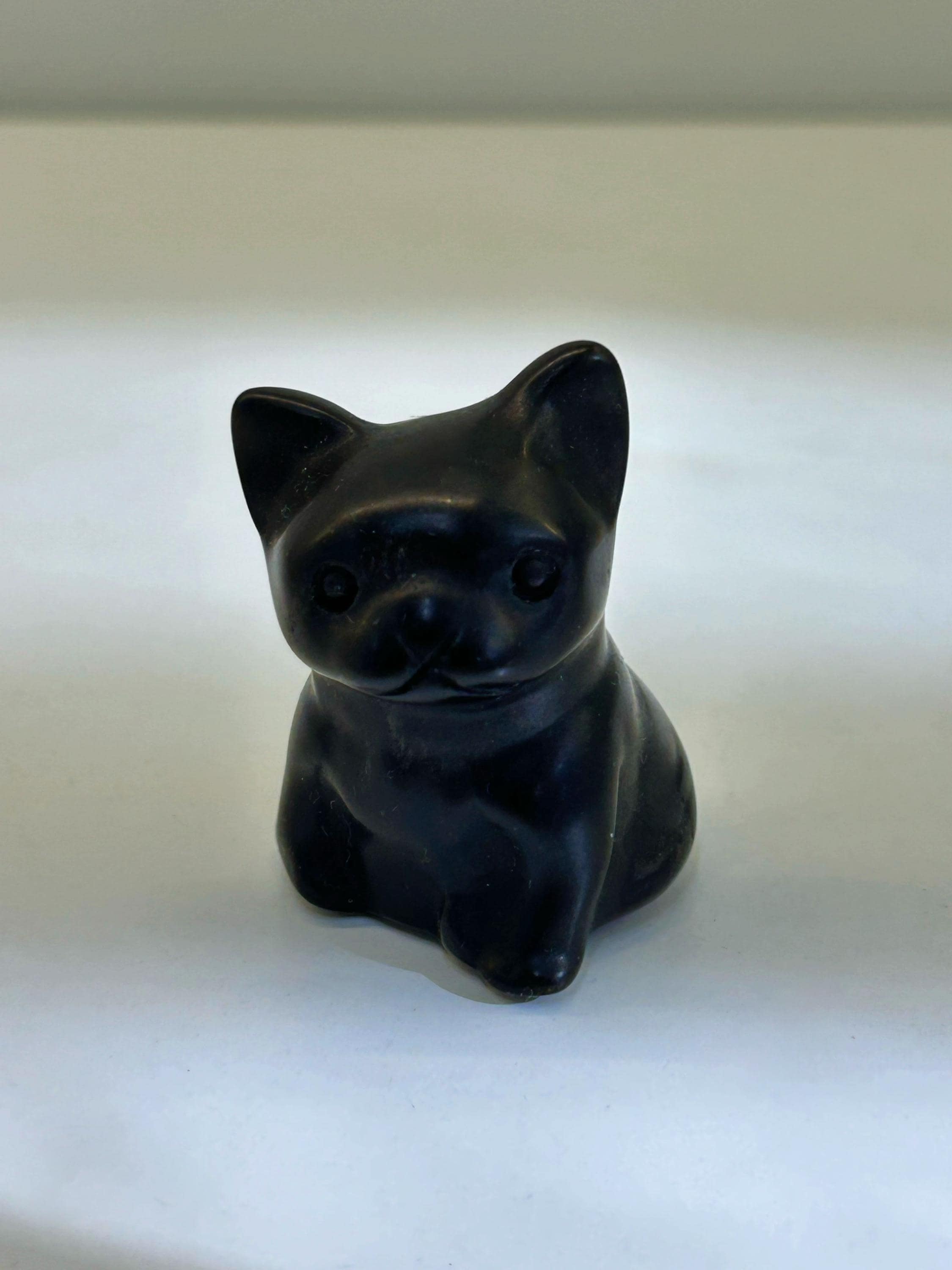 Crystal French Bulldog Carving, Obsidian, Cute Frenchie Figurine, desk companions, Crystal Gift