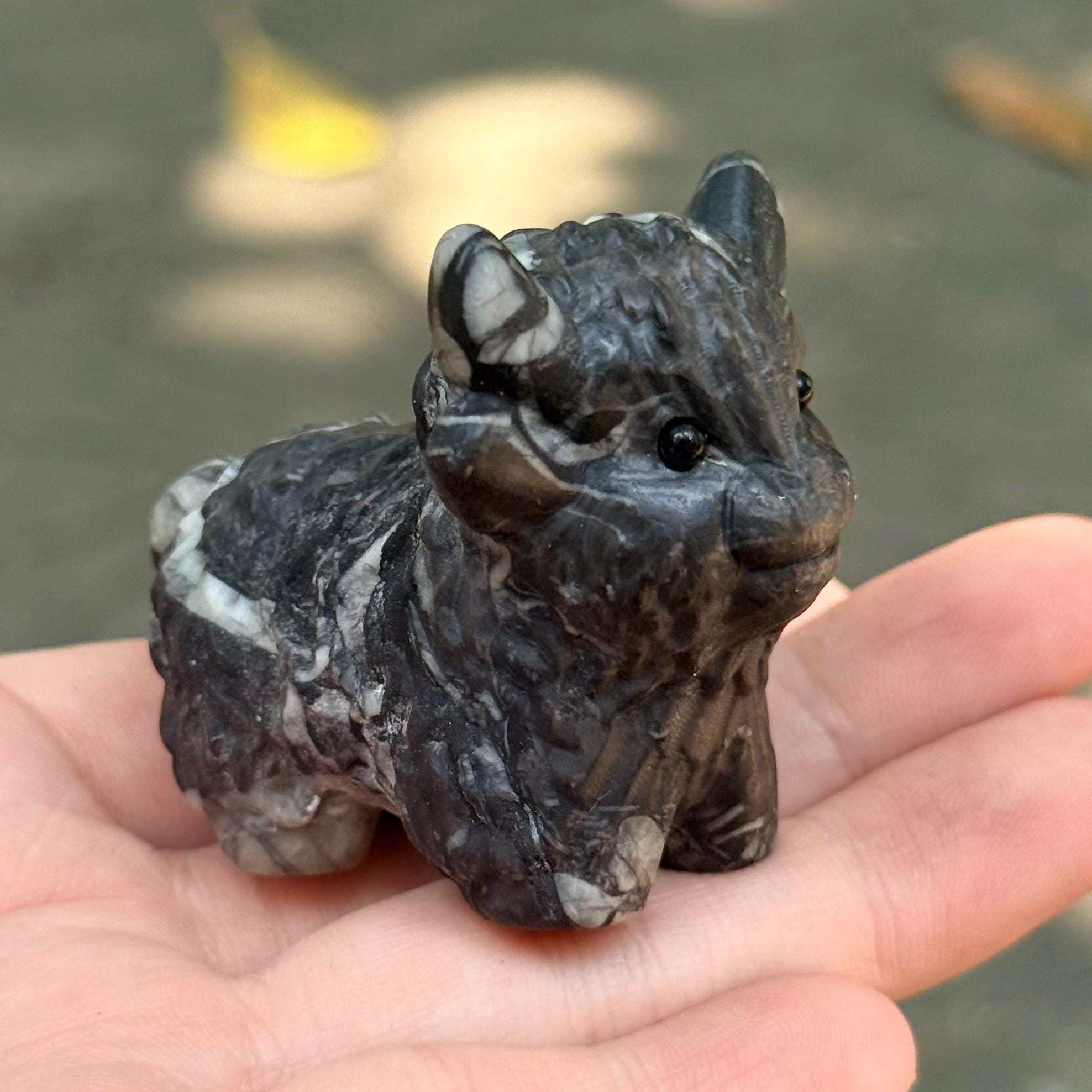 COW Lover Figurine 1.8''-2.6''Natural Stone Cow Carving Animal Decor Protection Gift