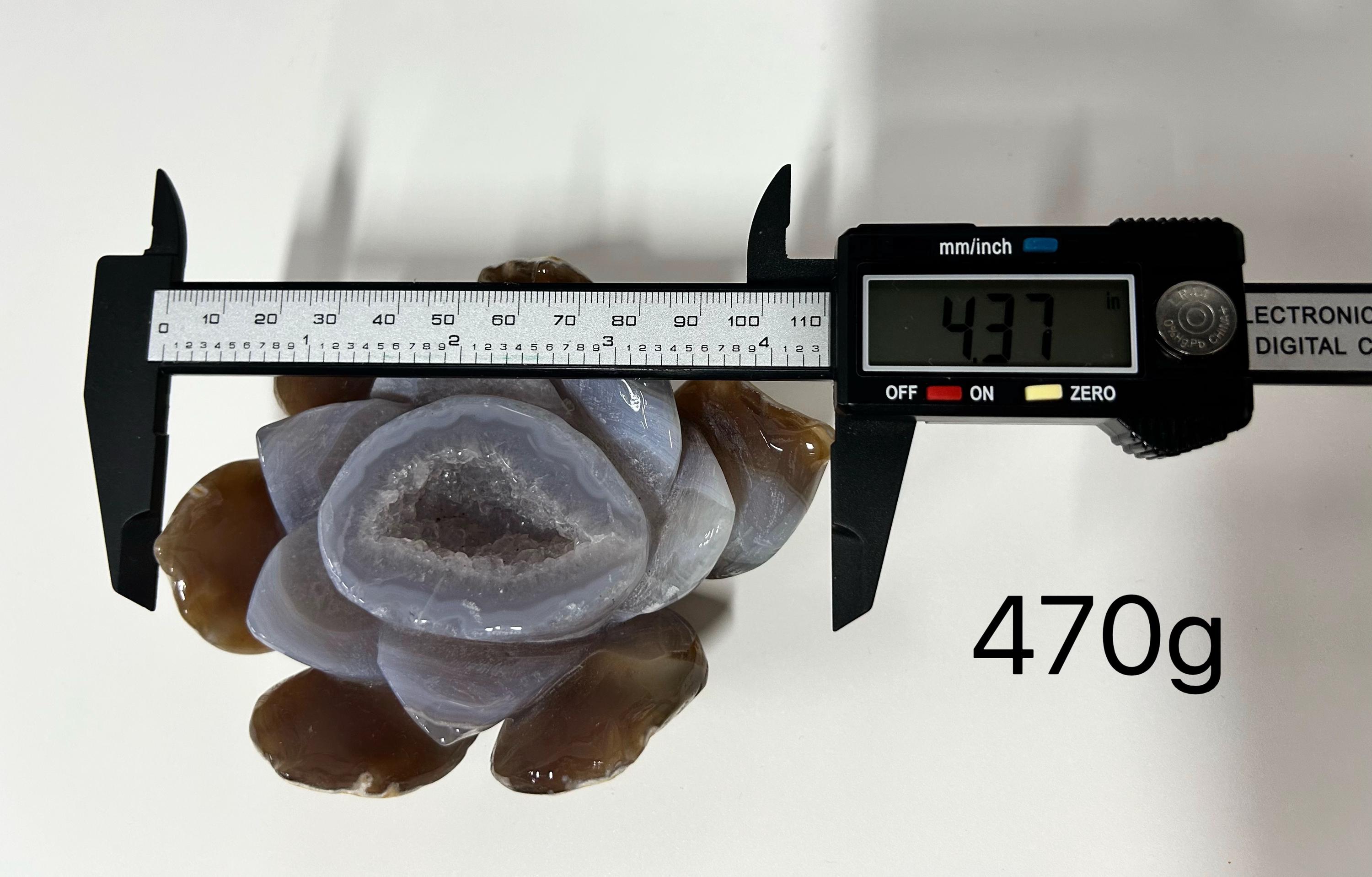 Natural Agate Geode Lotus Carving, Hand-Polished Crystal Flower Sculpture for Meditation, Reiki Healing, Home Decor & Feng Shui
